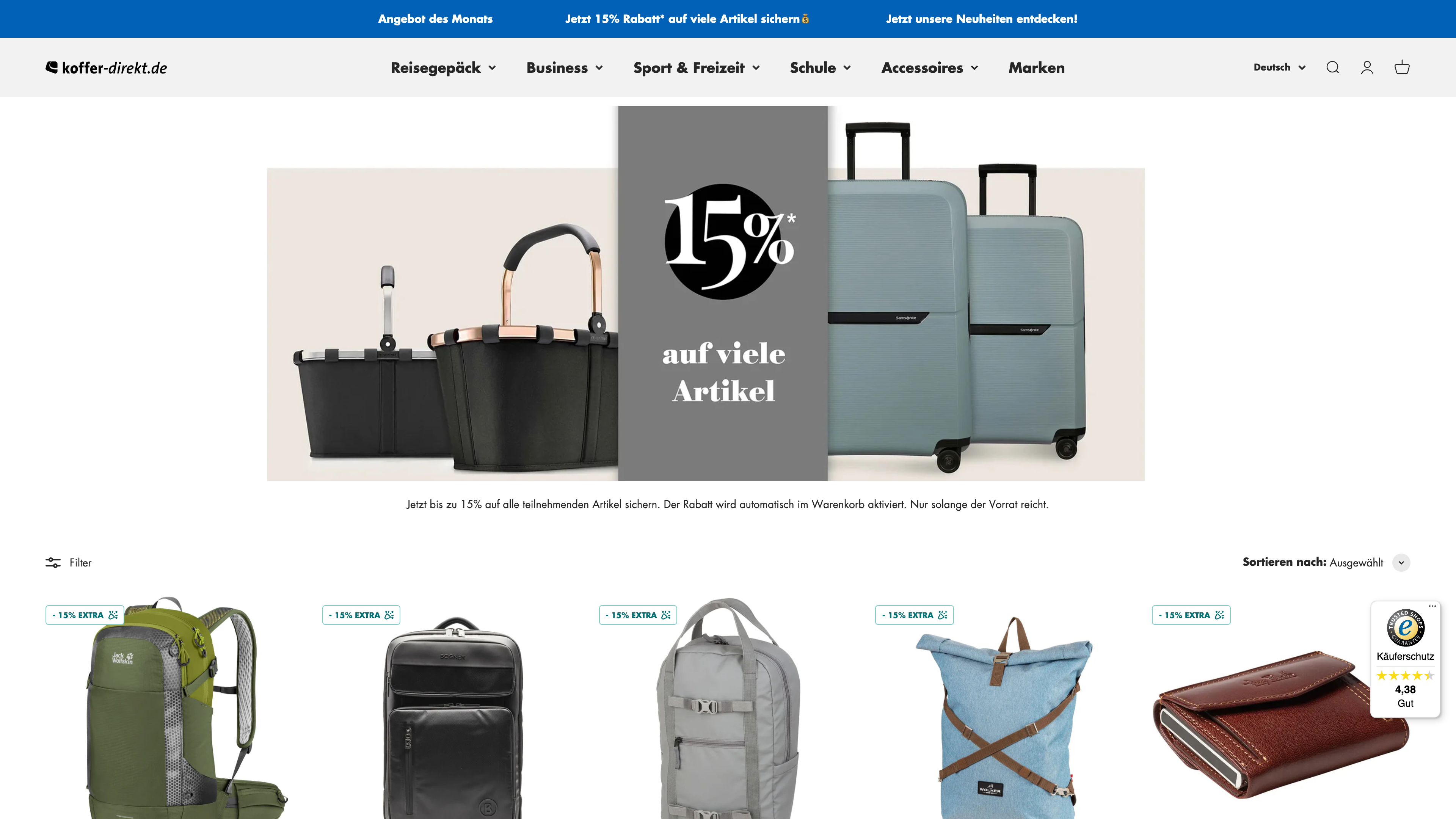 Shopify Plus individuelle App & Effizienzsteigerung für Koffer Direkt screenshot 2