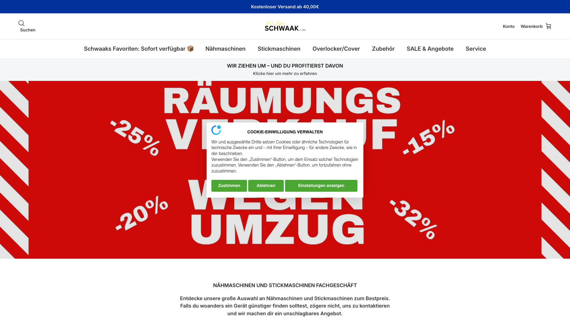 Nähmaschinen Schwaak - Shopware 5 zu Shopify Migration