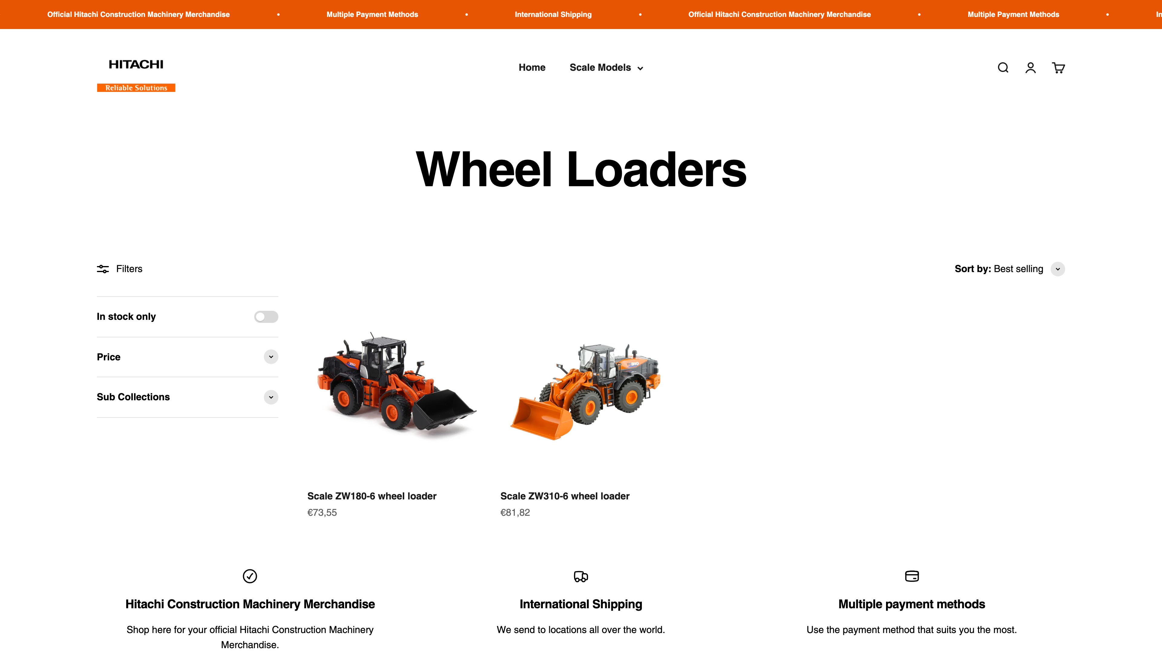 De Hitachi Merchandise Webshop screenshot 2