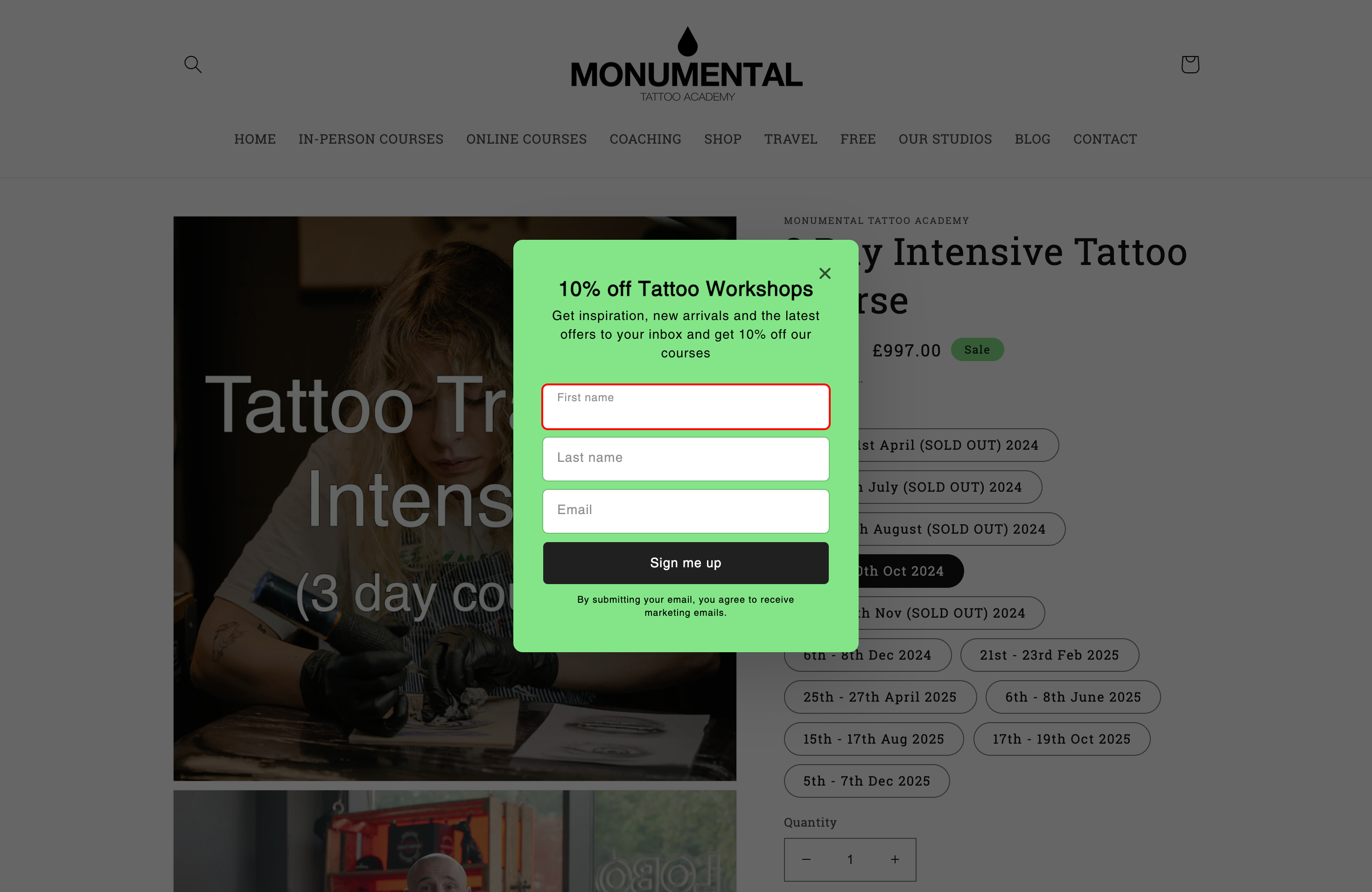Tattoo Website screenshot 5