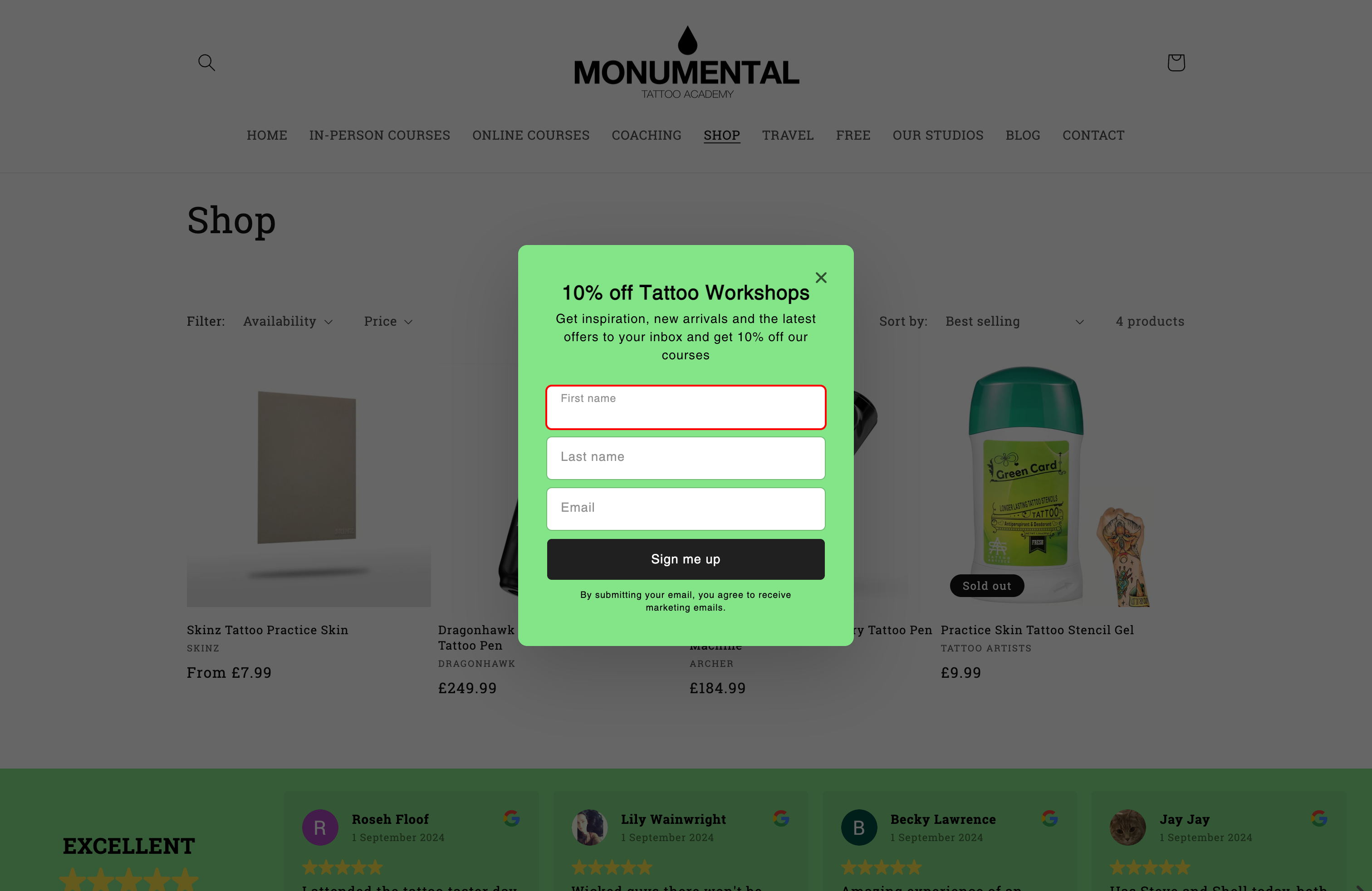 Tattoo Website screenshot 3