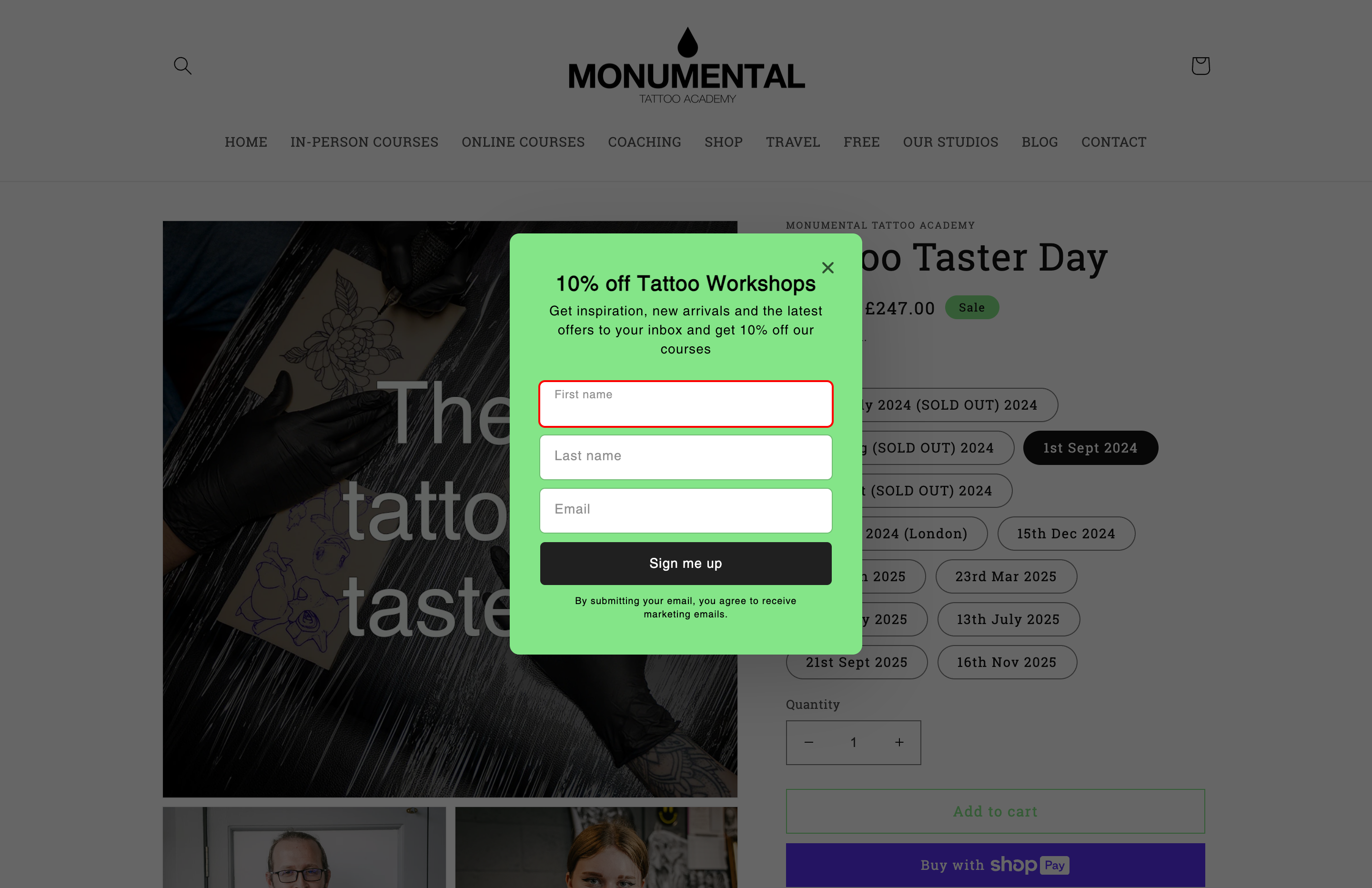 Tattoo Website screenshot 4