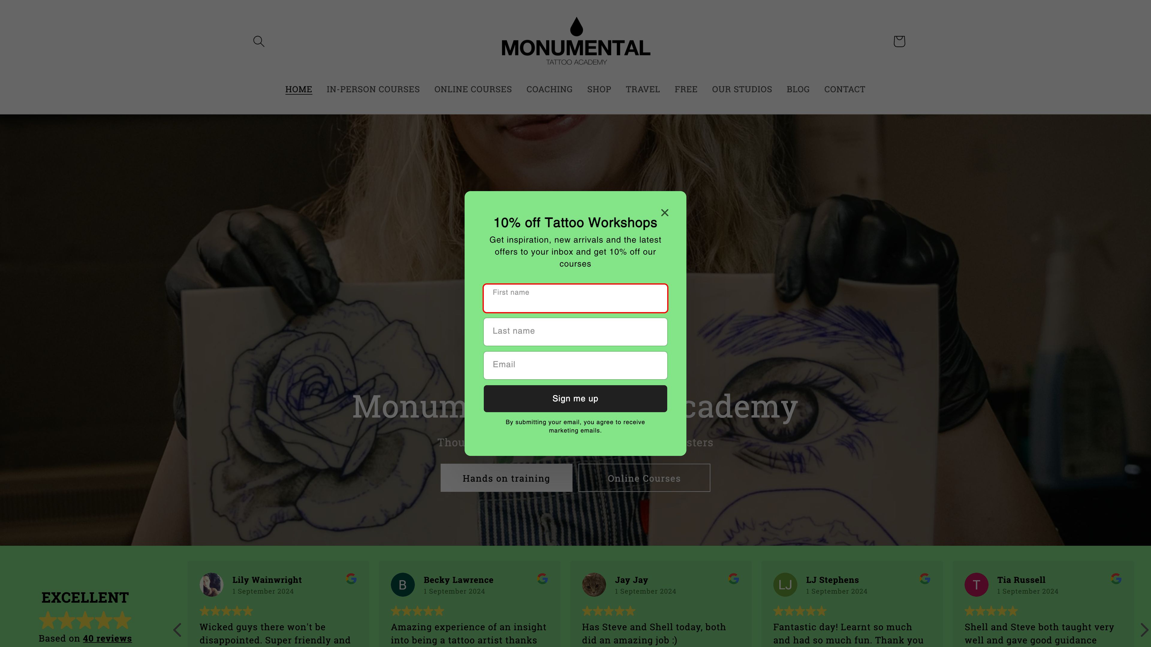 Tattoo Website screenshot 6