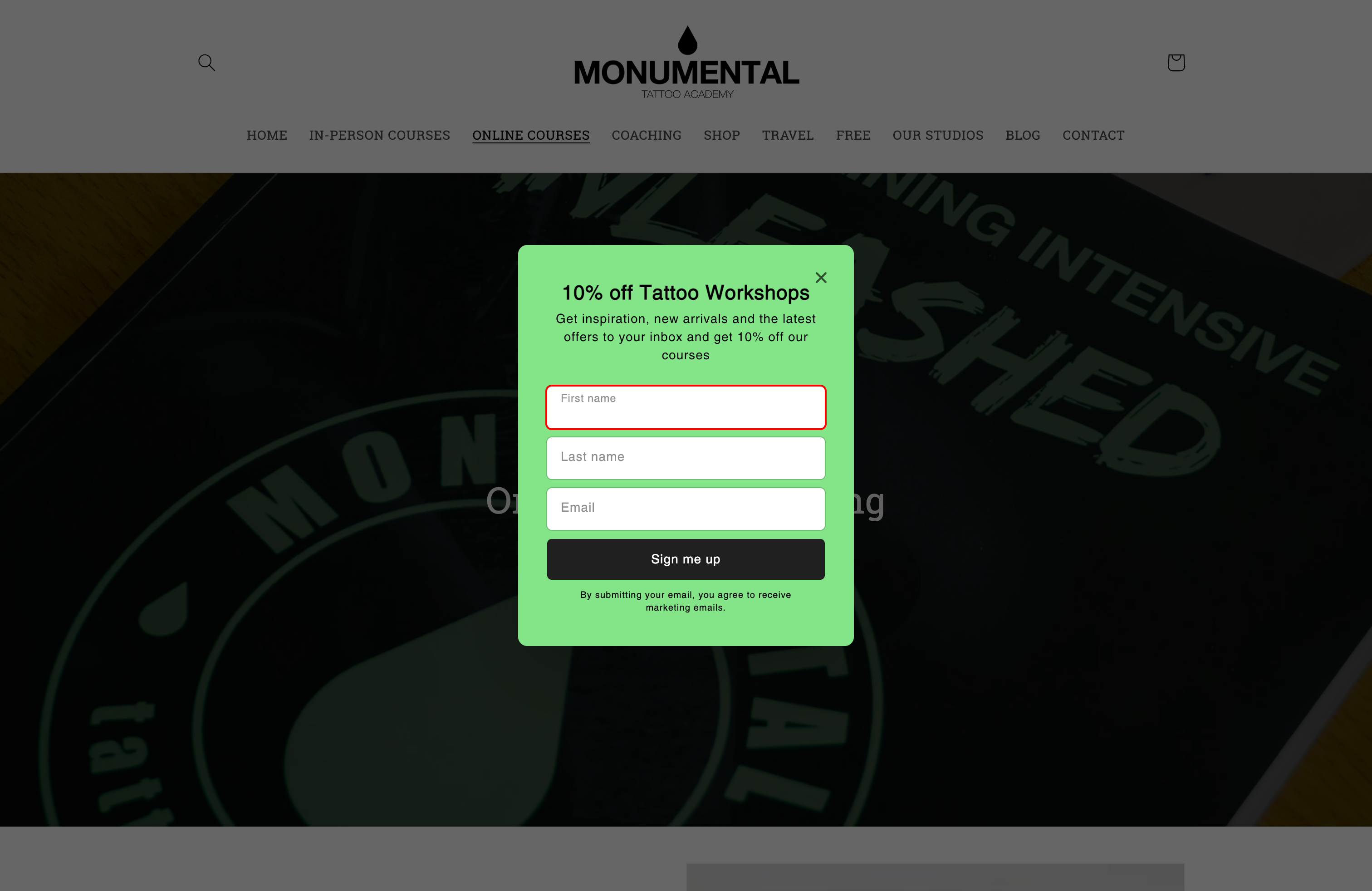 Tattoo Website screenshot 2