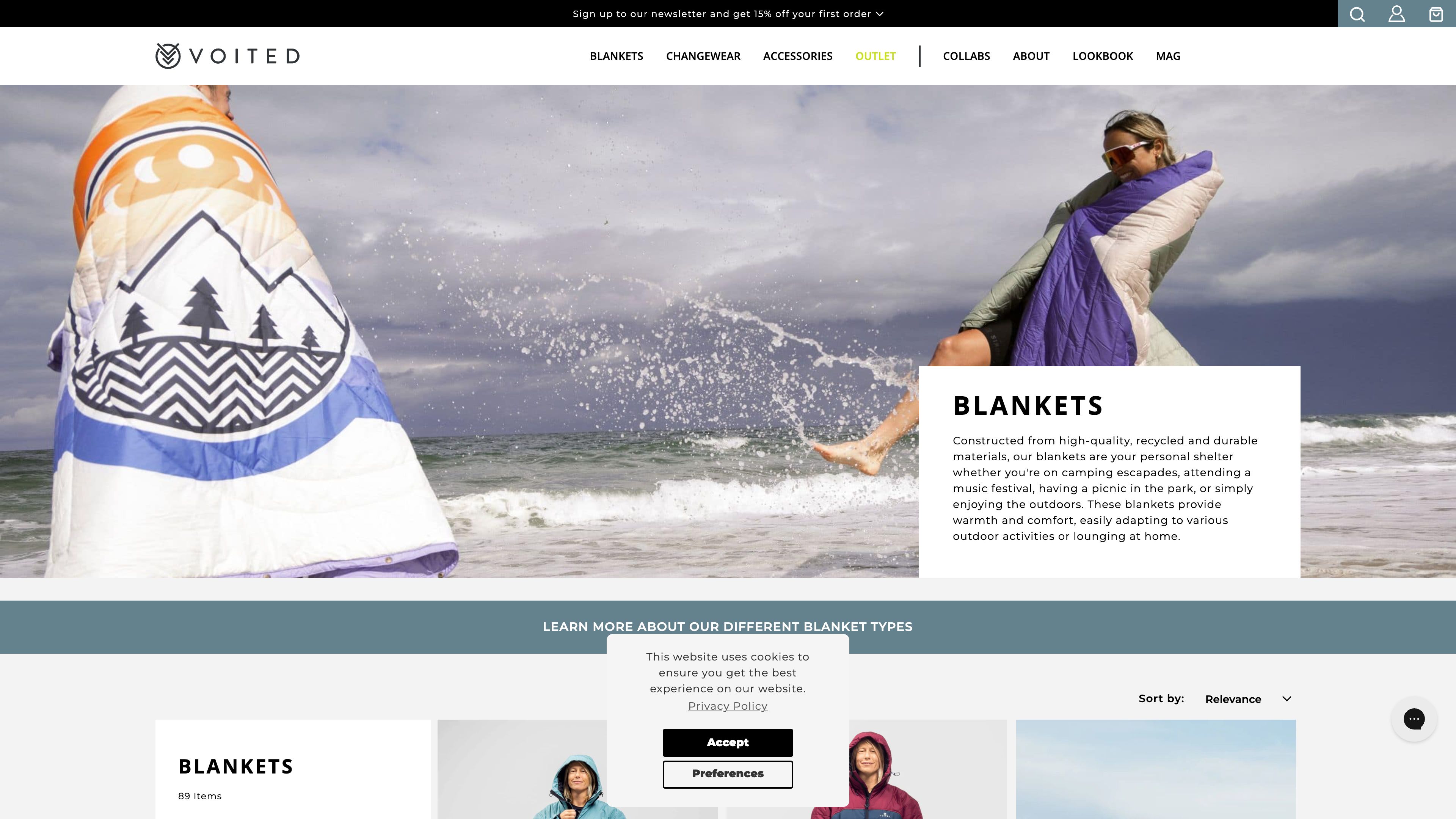 VOITED - Camping Blankets & Outdoor Gear Ecommerce Success screenshot 2