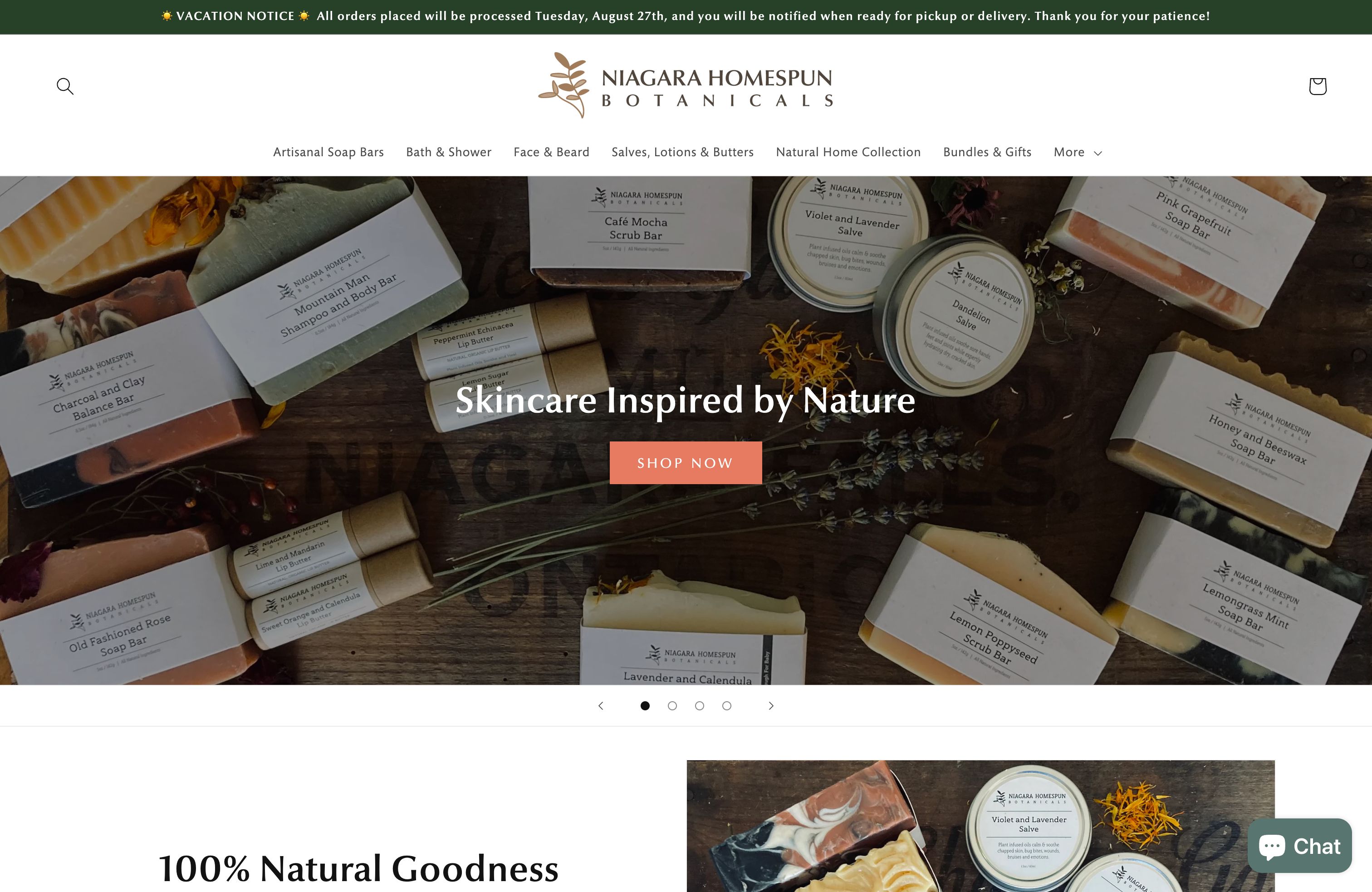 Migration to Shopify 2.0 and Customization of Dawn Theme for Niagara Homespun Botanicals