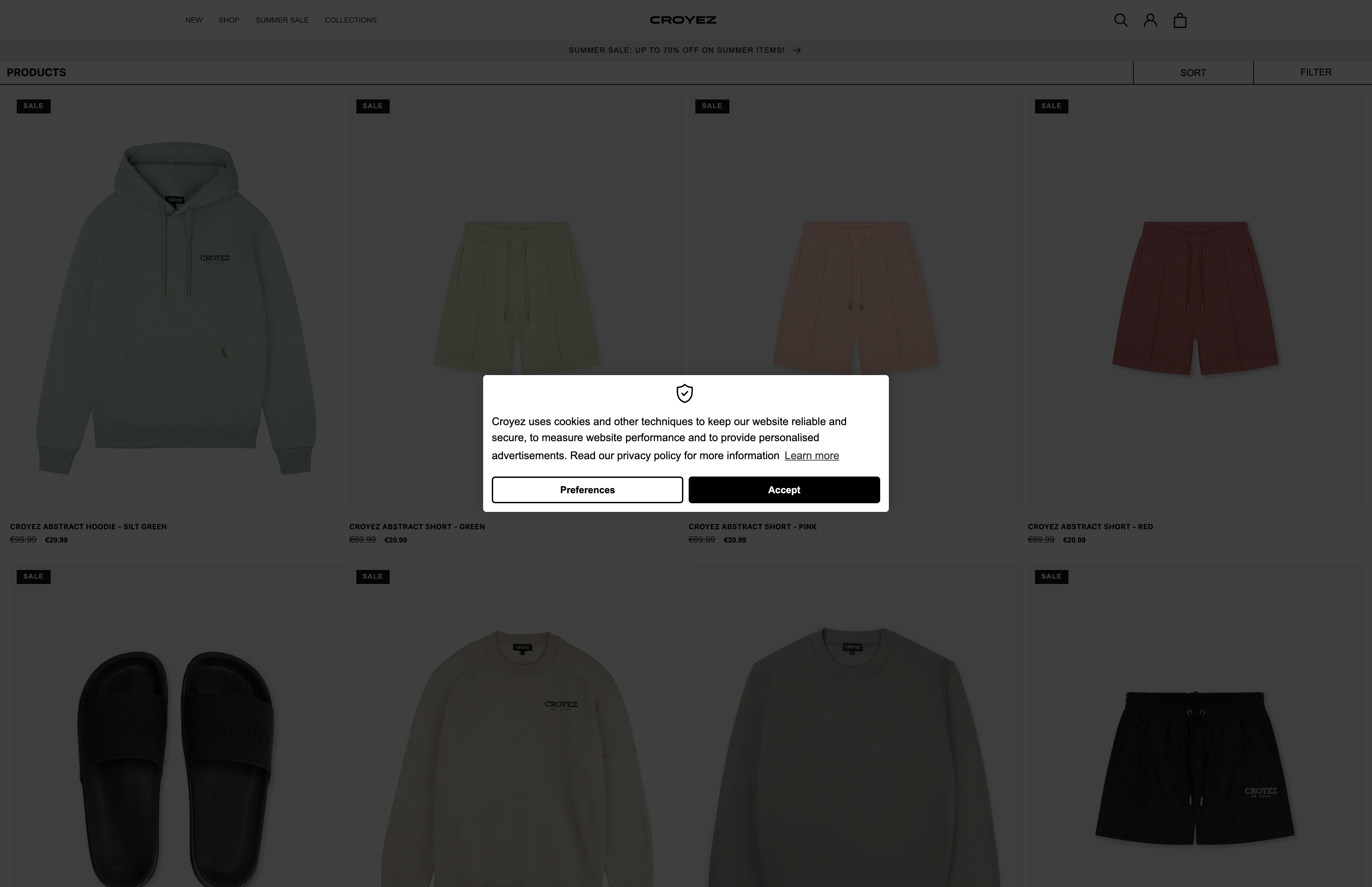 Croyez Homme - Fashion Store rebranding screenshot