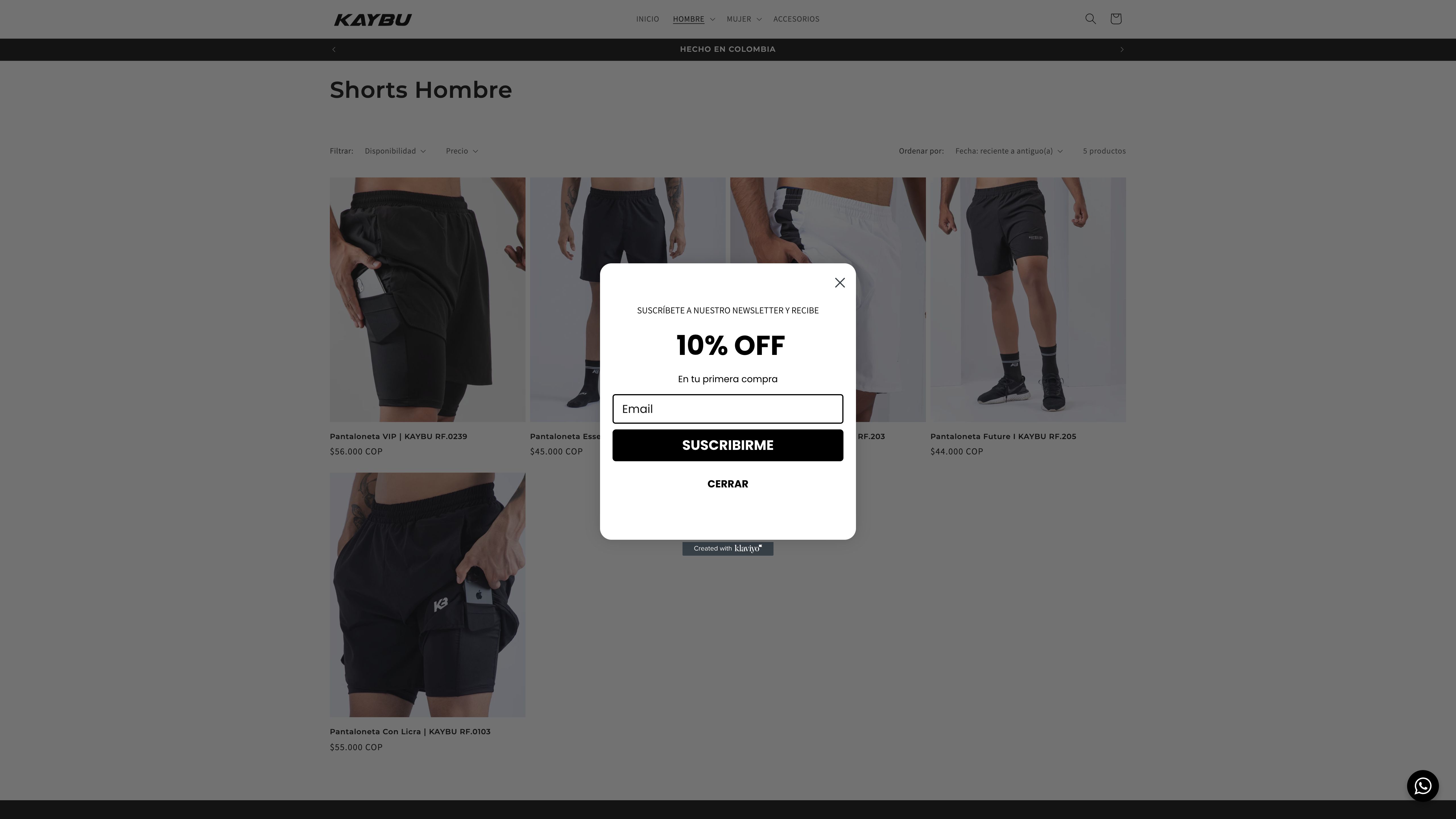 Tienda de ropa deportiva screenshot