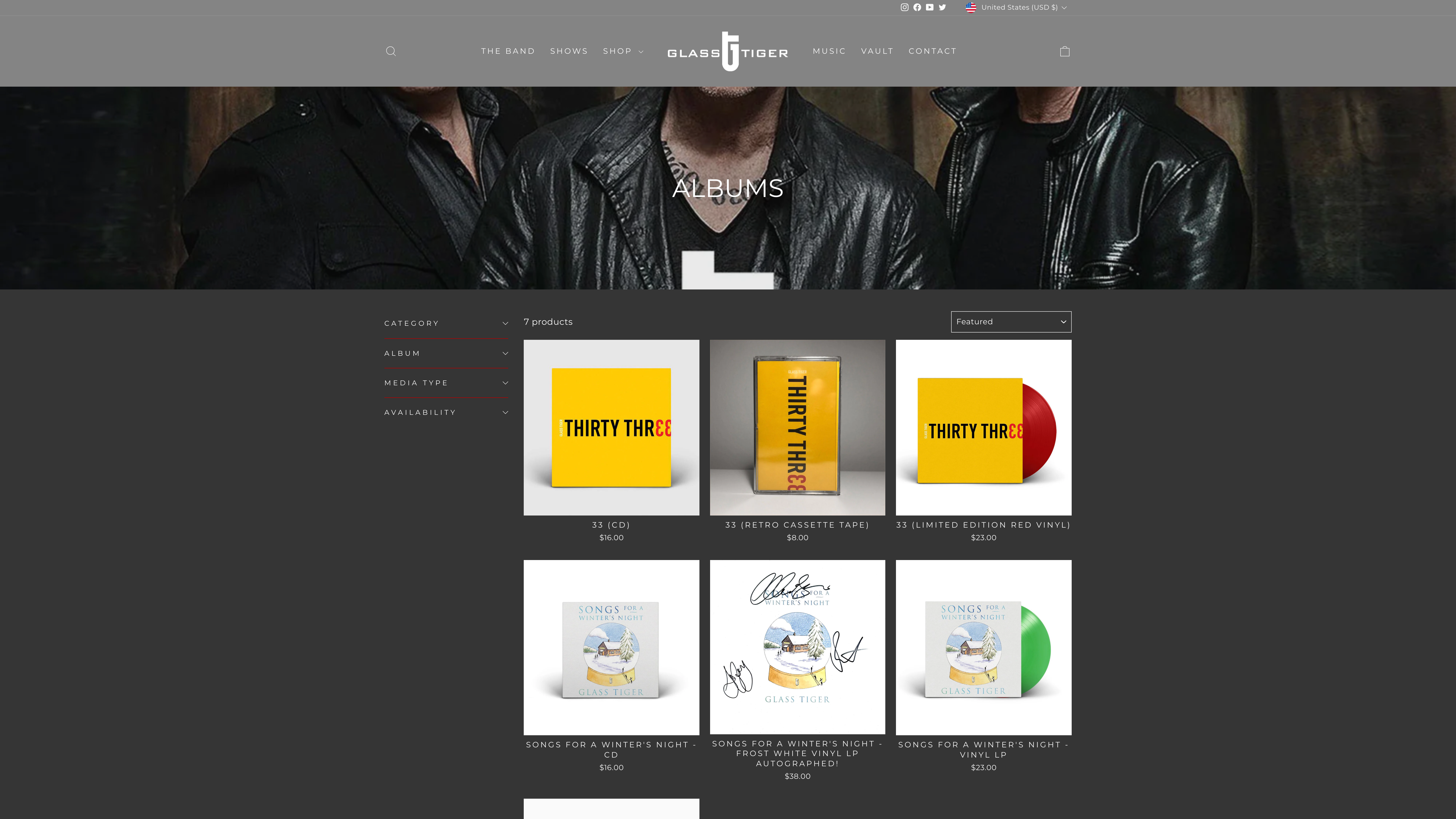 Legendary Canadian Rock Icon's GLASS TIGER - Website Design screenshot 2