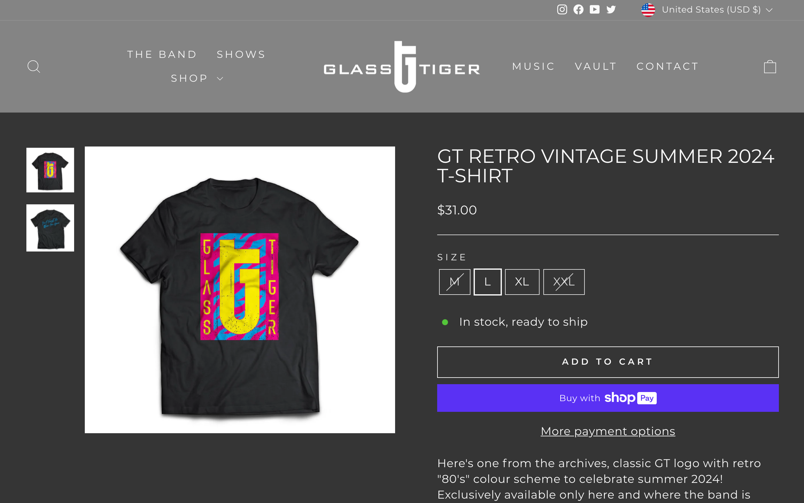 Legendary Canadian Rock Icon's GLASS TIGER - Website Design screenshot 5