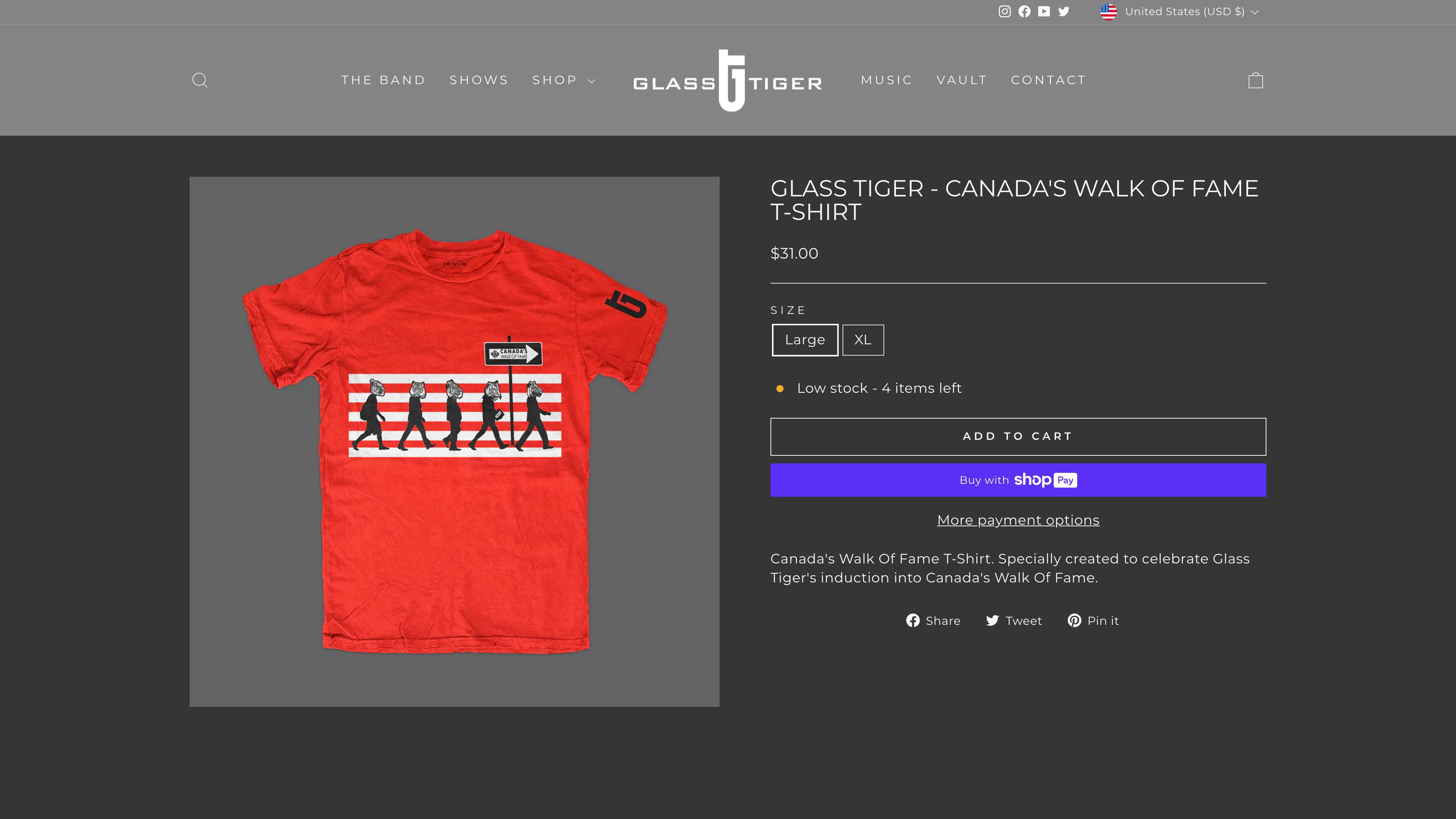 Legendary Canadian Rock Icon's GLASS TIGER - Website Design screenshot 4