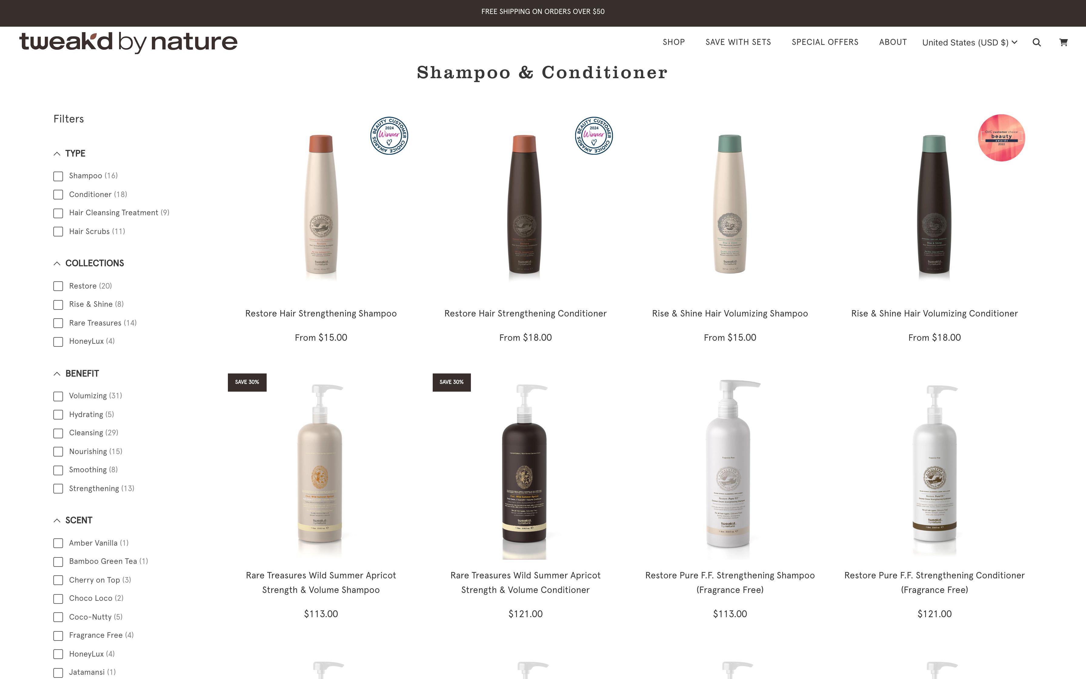 Tweak'd by Nature > Shopify Development  screenshot 2