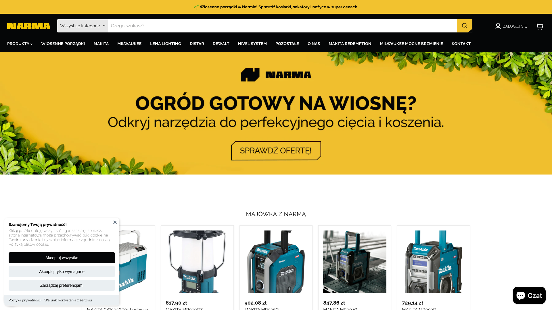 Wholesale power tools Shopify store with integration via Subiekt GT