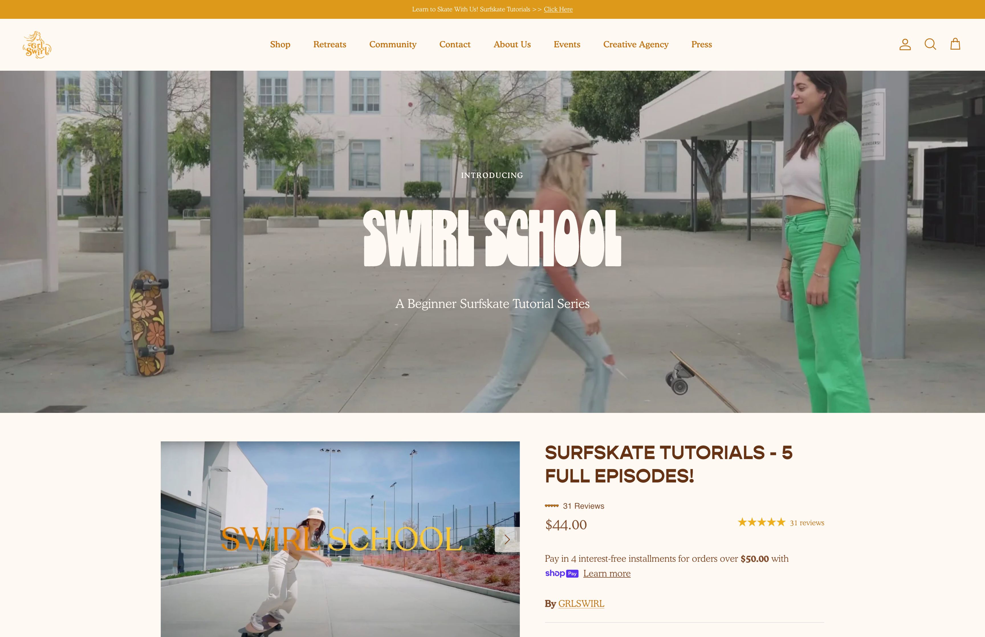 GRLSWIRL store renevation screenshot 2