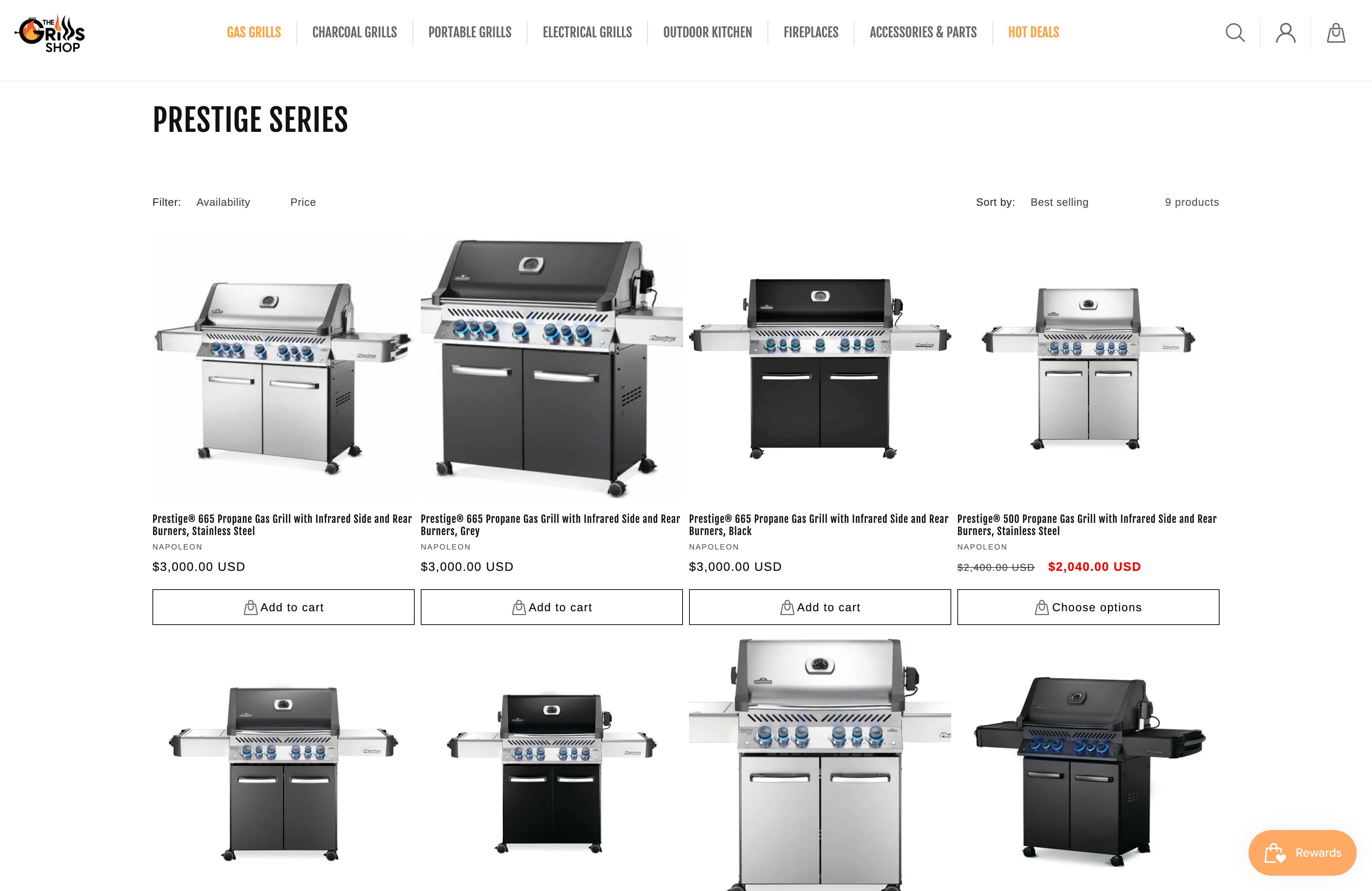 Shopify store theme design and development for Grill Shop screenshot 2