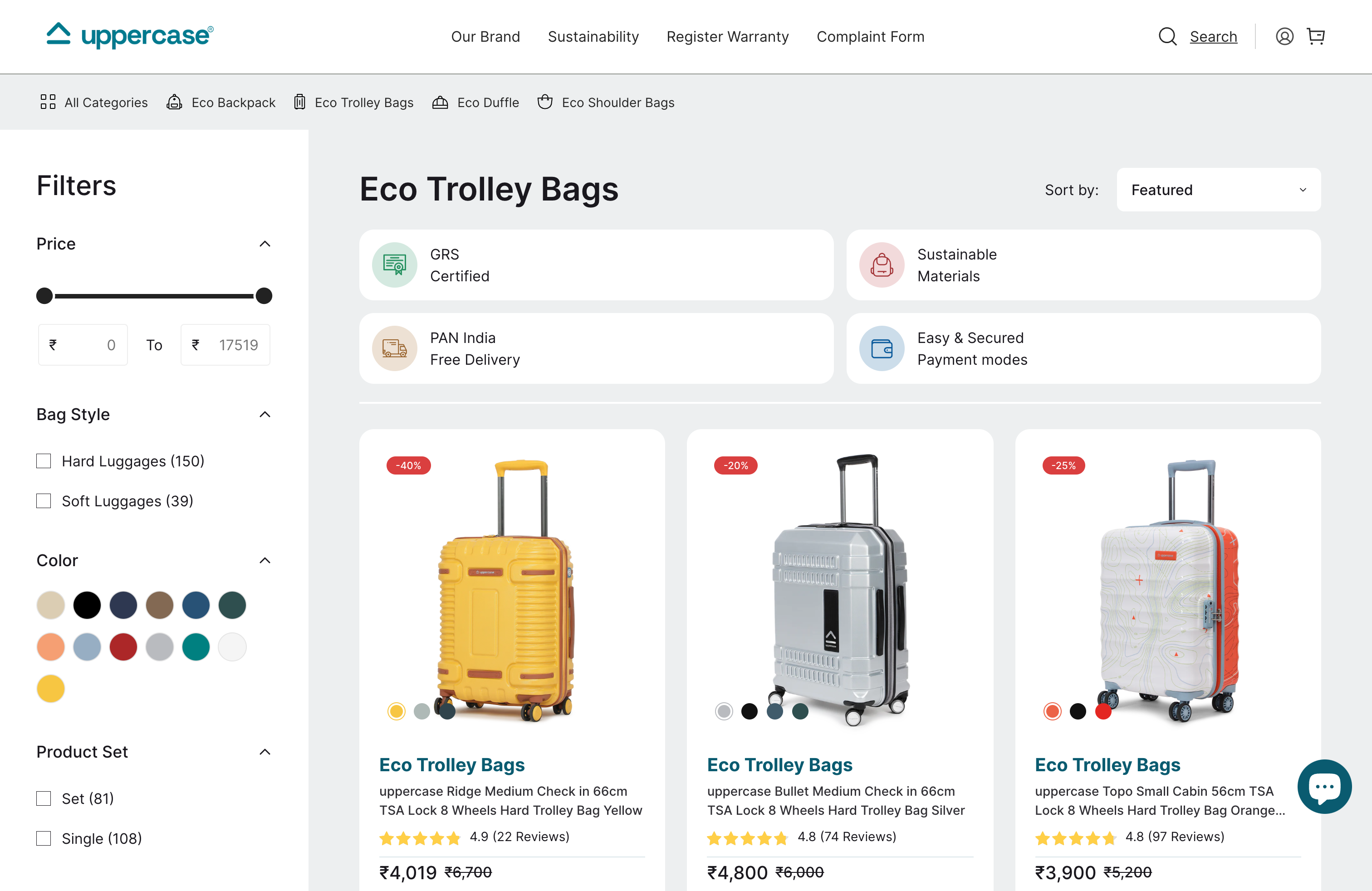 Uppercase - Eco-Friendly Travel Bags screenshot 3