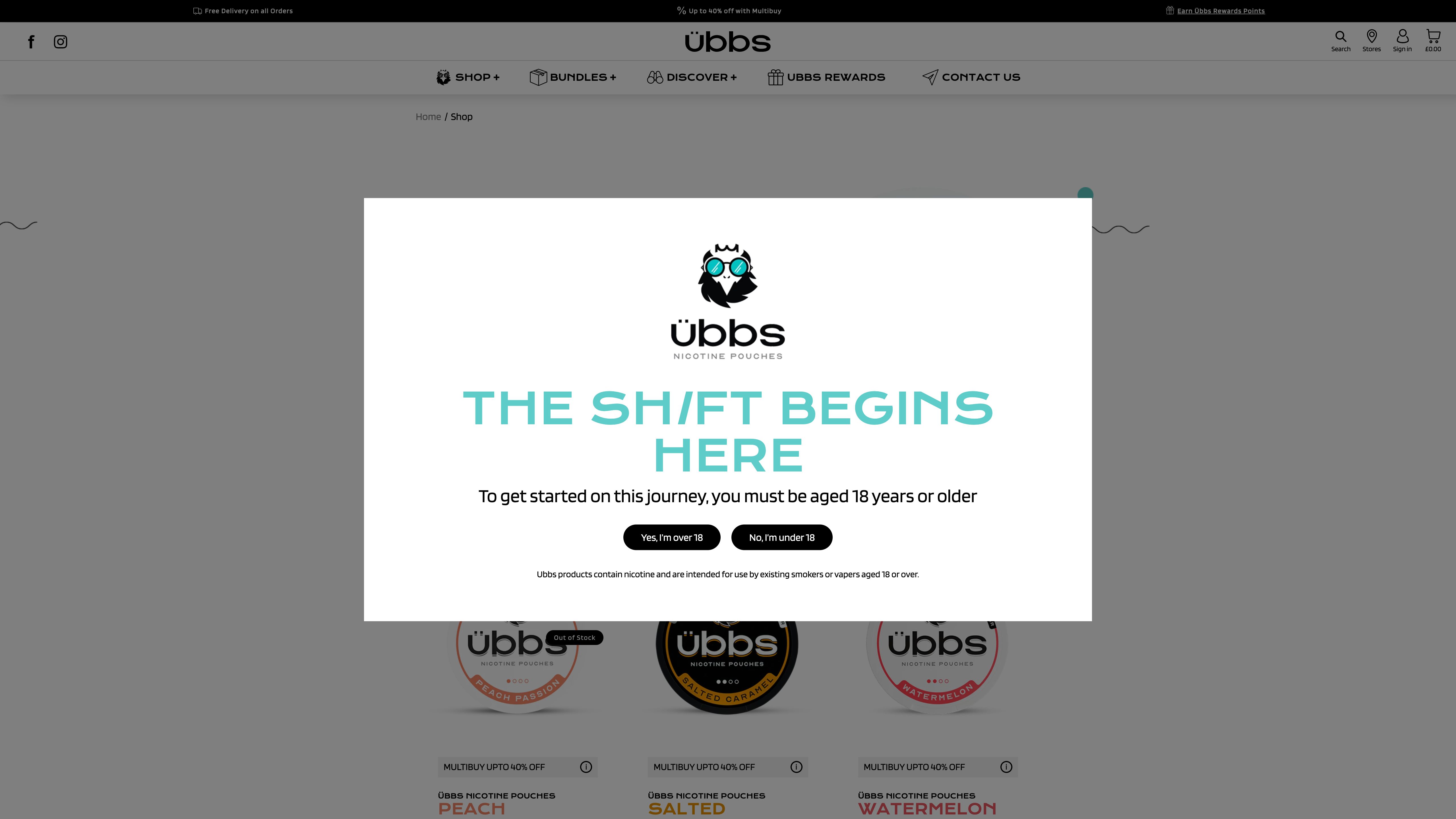 "Ubbs: Unique Nicotine Pouch Excels with Custom Shopify Website" screenshot 4