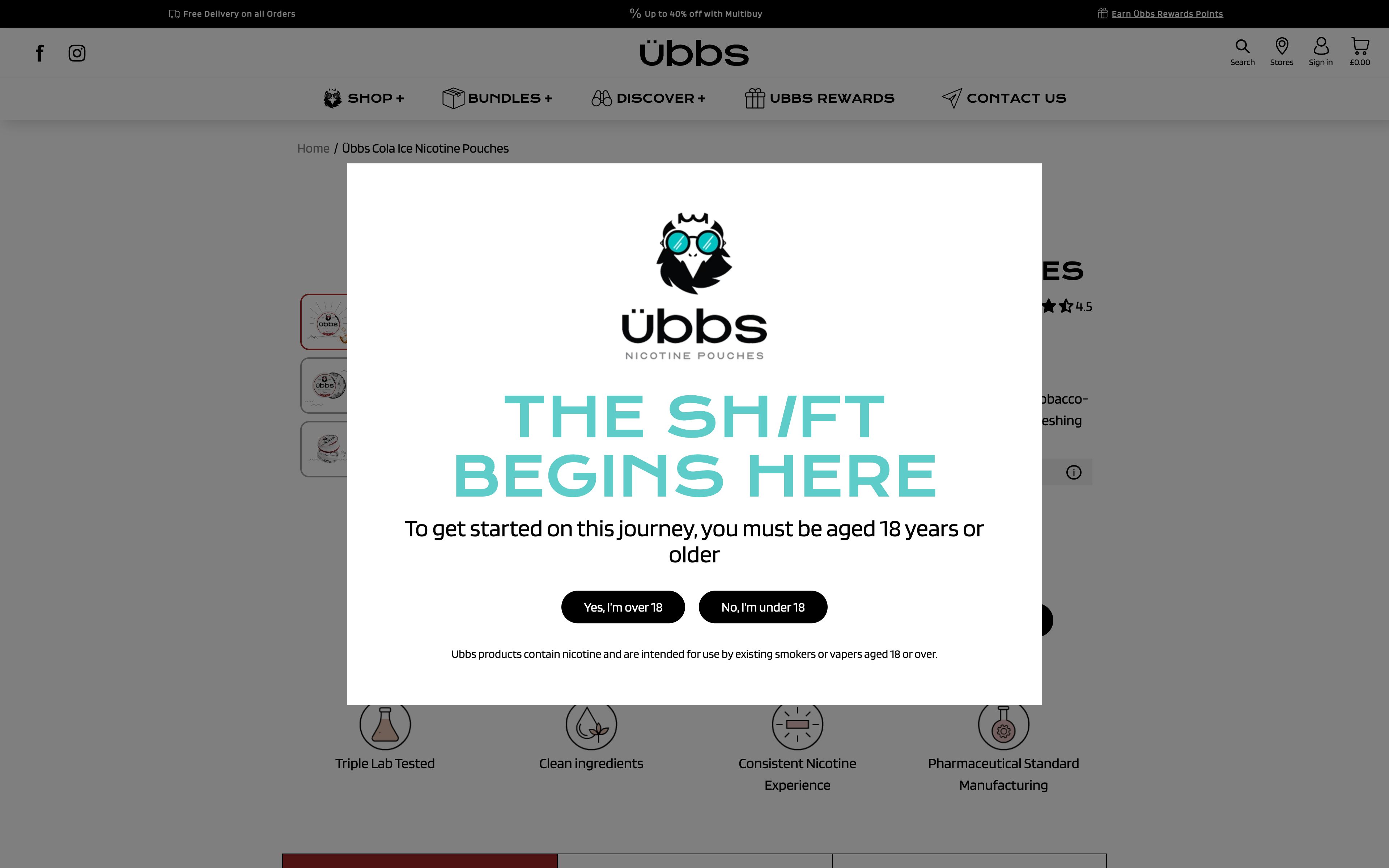 "Ubbs: Unique Nicotine Pouch Excels with Custom Shopify Website" screenshot 5