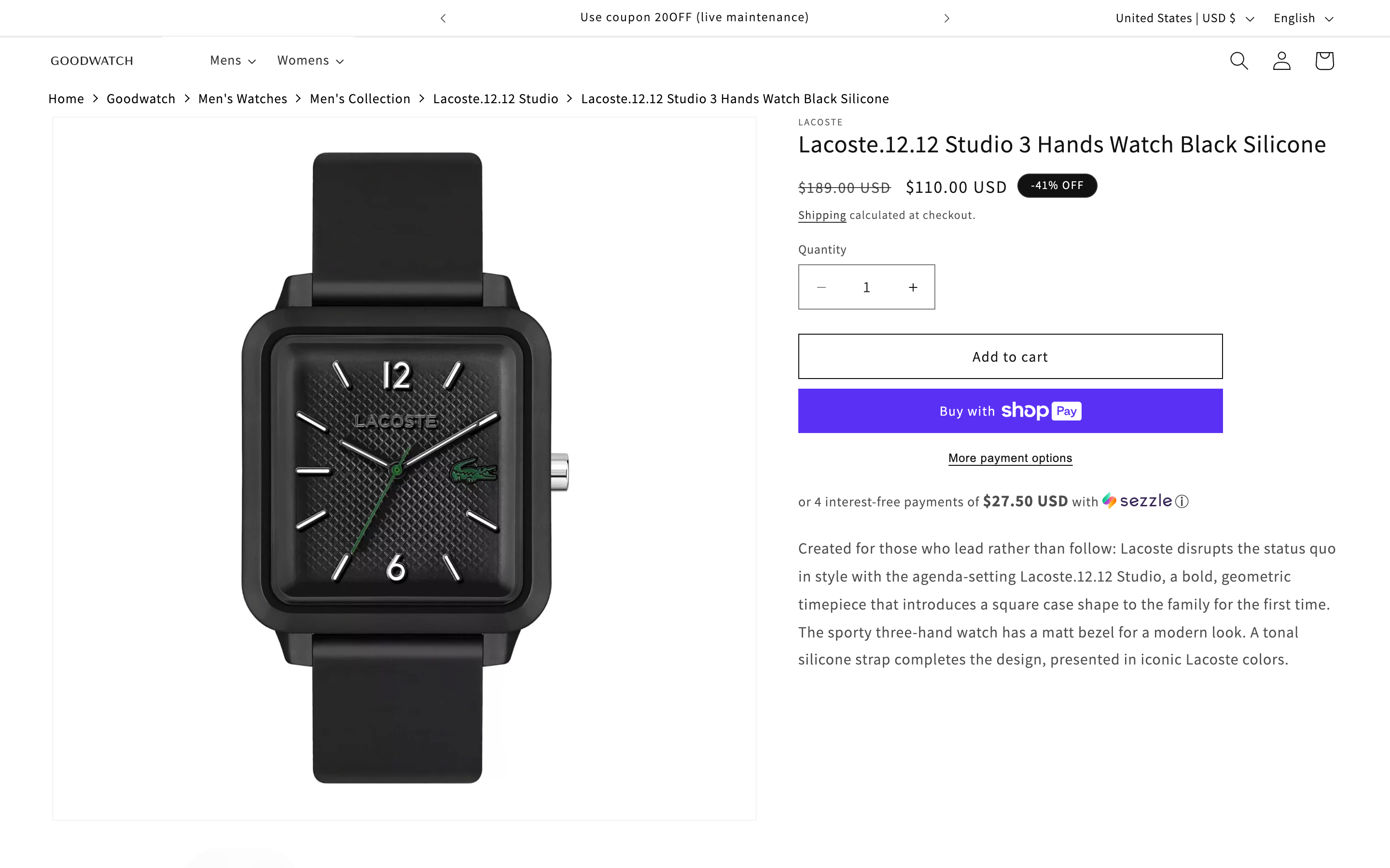 Design menu for goodwatch project screenshot 4