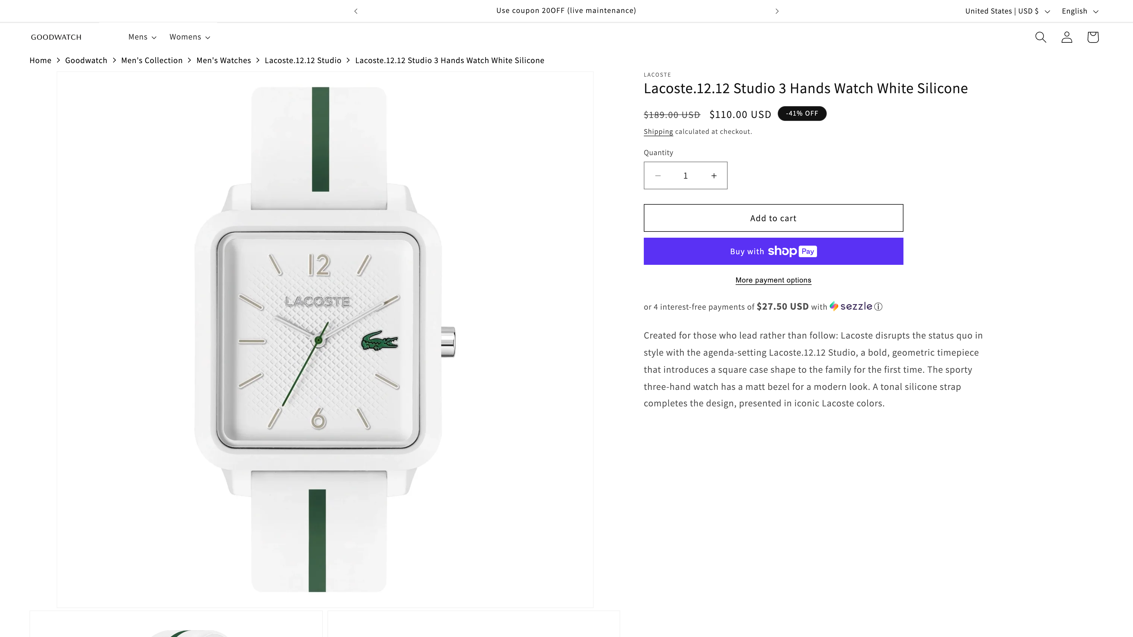 Design menu for goodwatch project screenshot 3