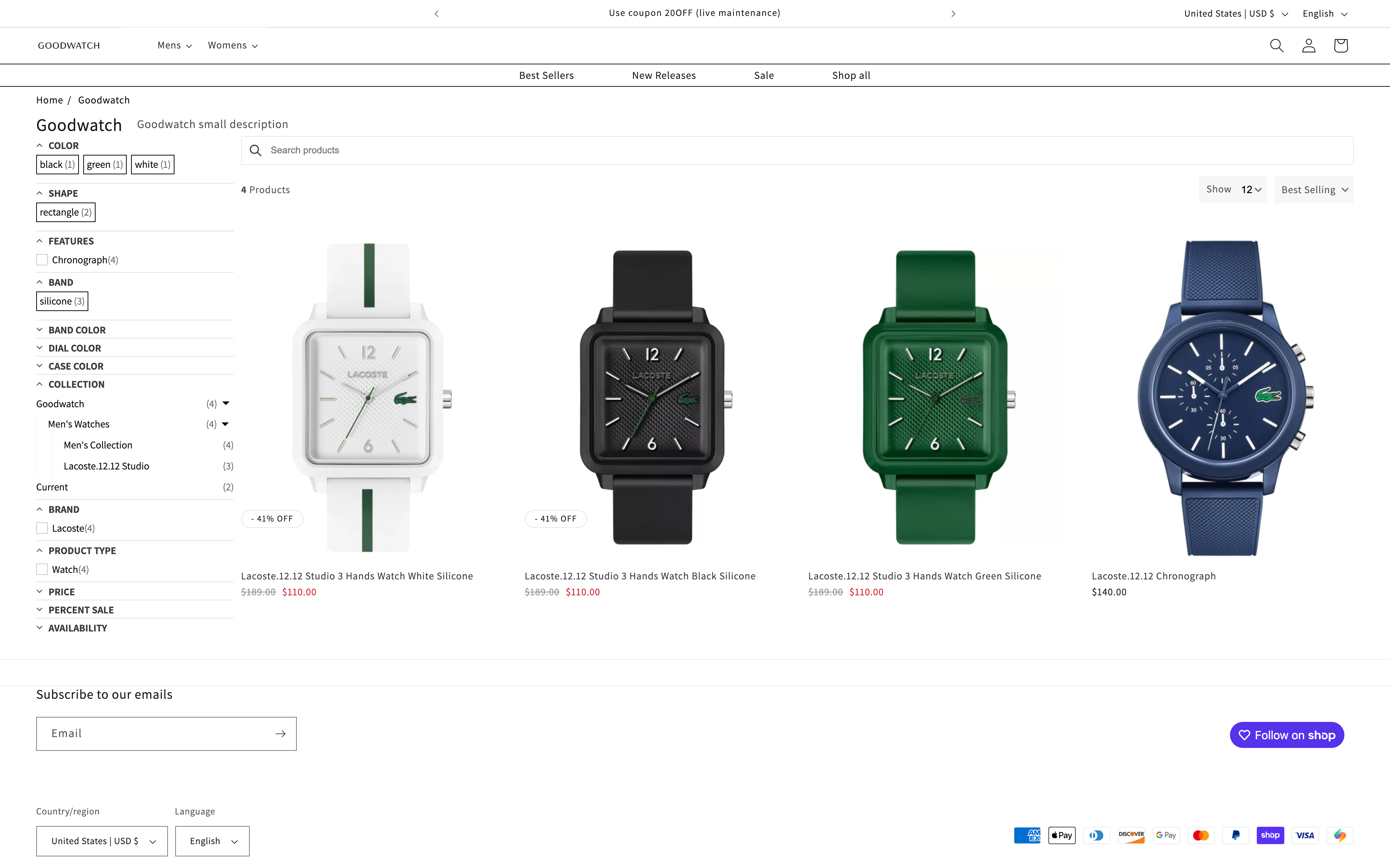 Design menu for goodwatch project screenshot 2