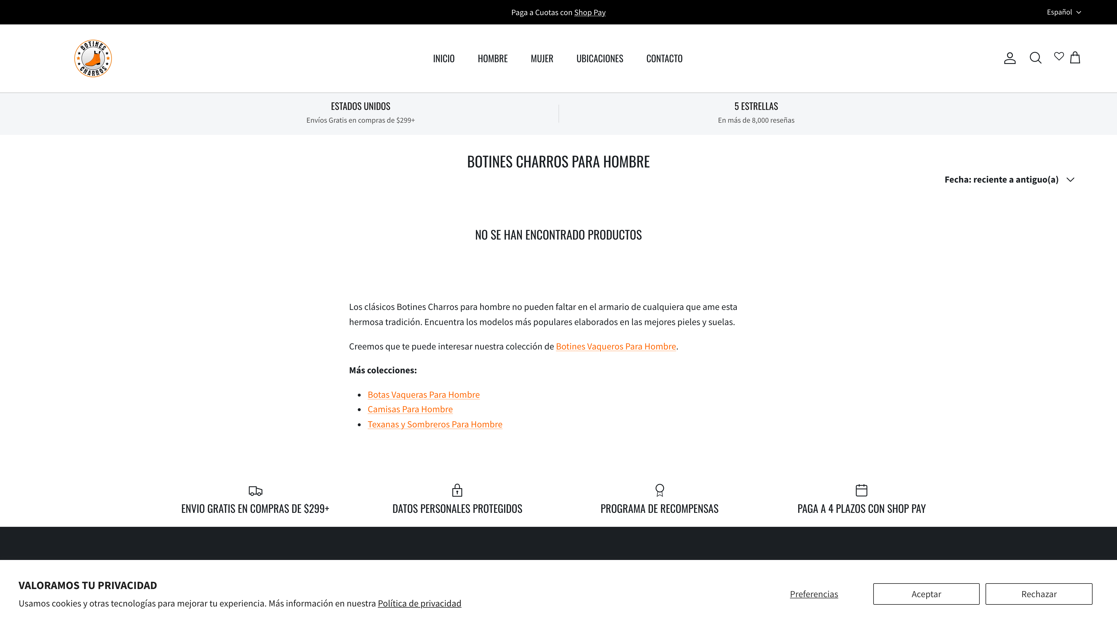 Botines Charros LLC screenshot