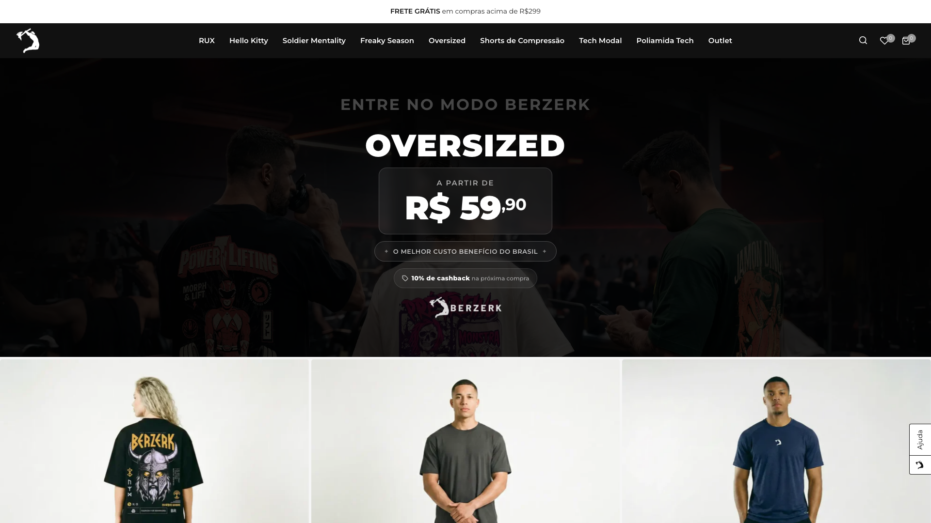 Novo site da Berzerk, a maior marca de Oversizeds do Brasil