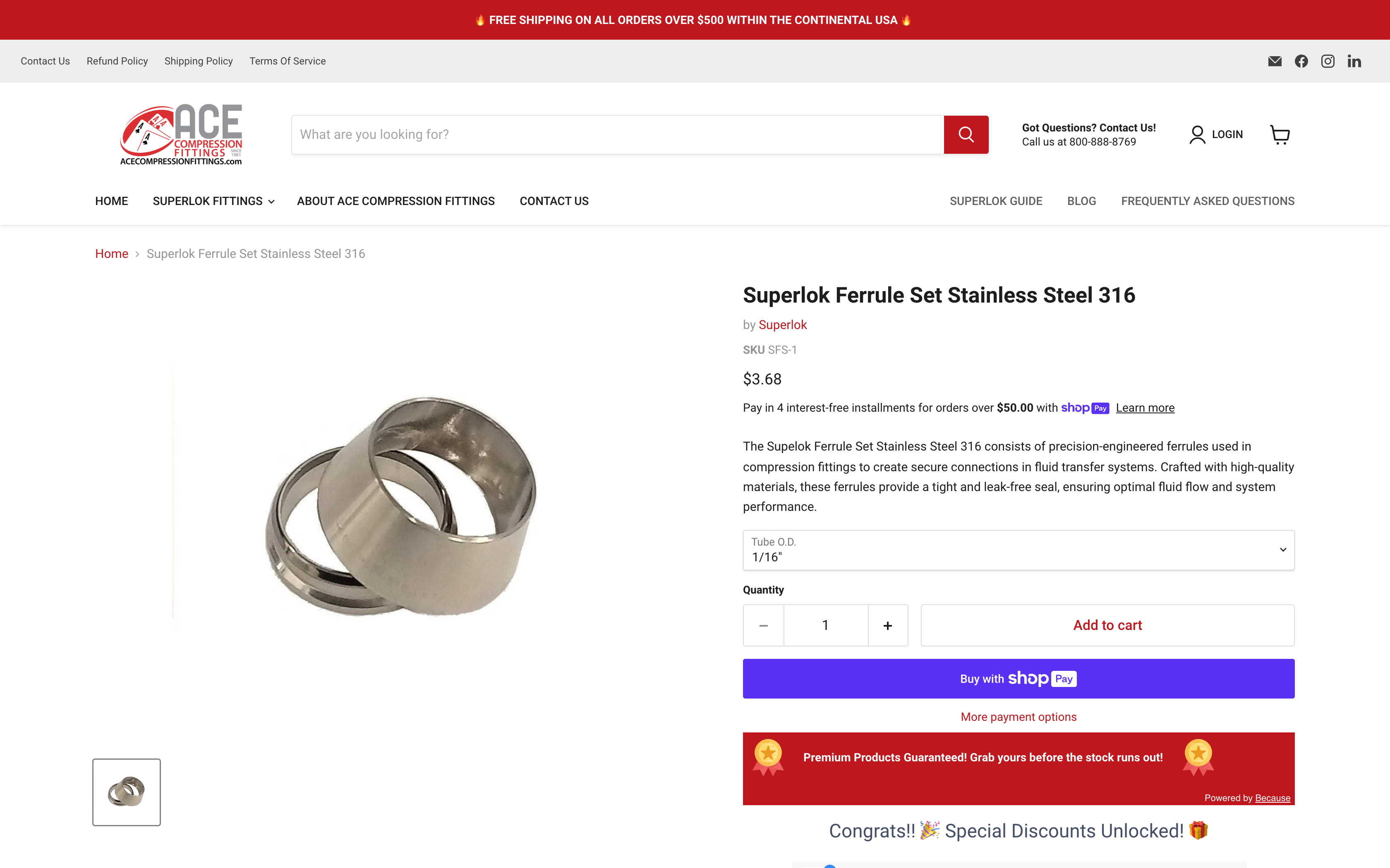 Ace Compression Fittings screenshot 4