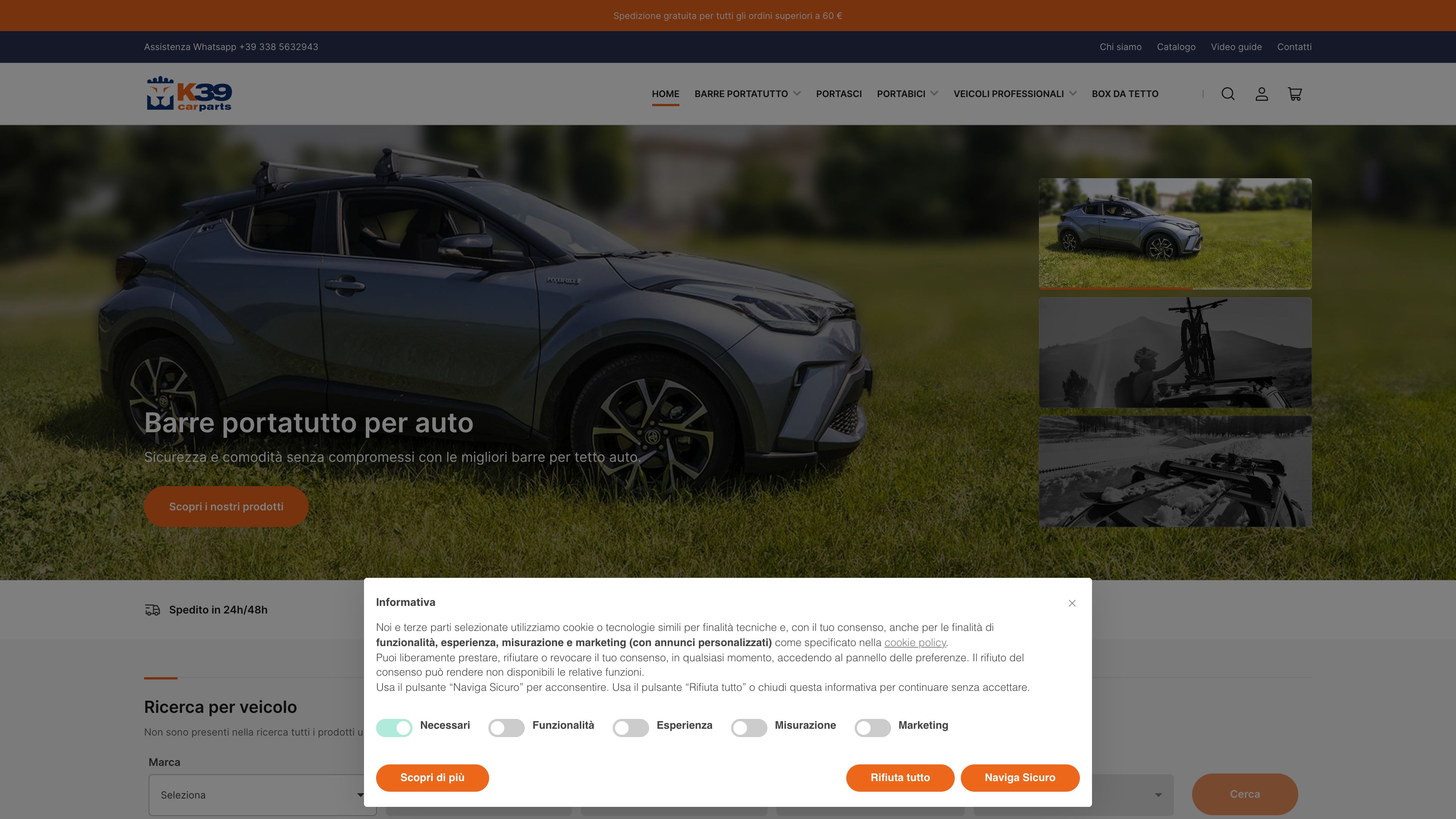 K39 - Vendita online di barre portatutto per auto screenshot 7