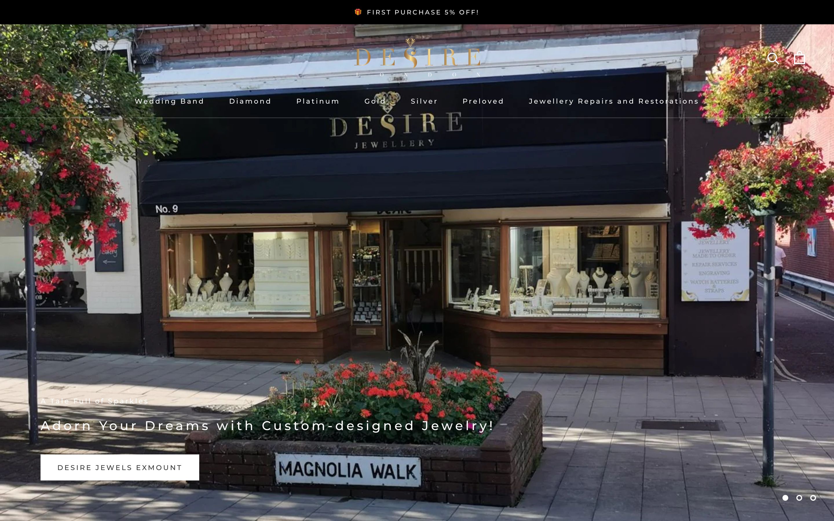 Prestigious E-Commerce Store Setup and Design for Desire Jewels