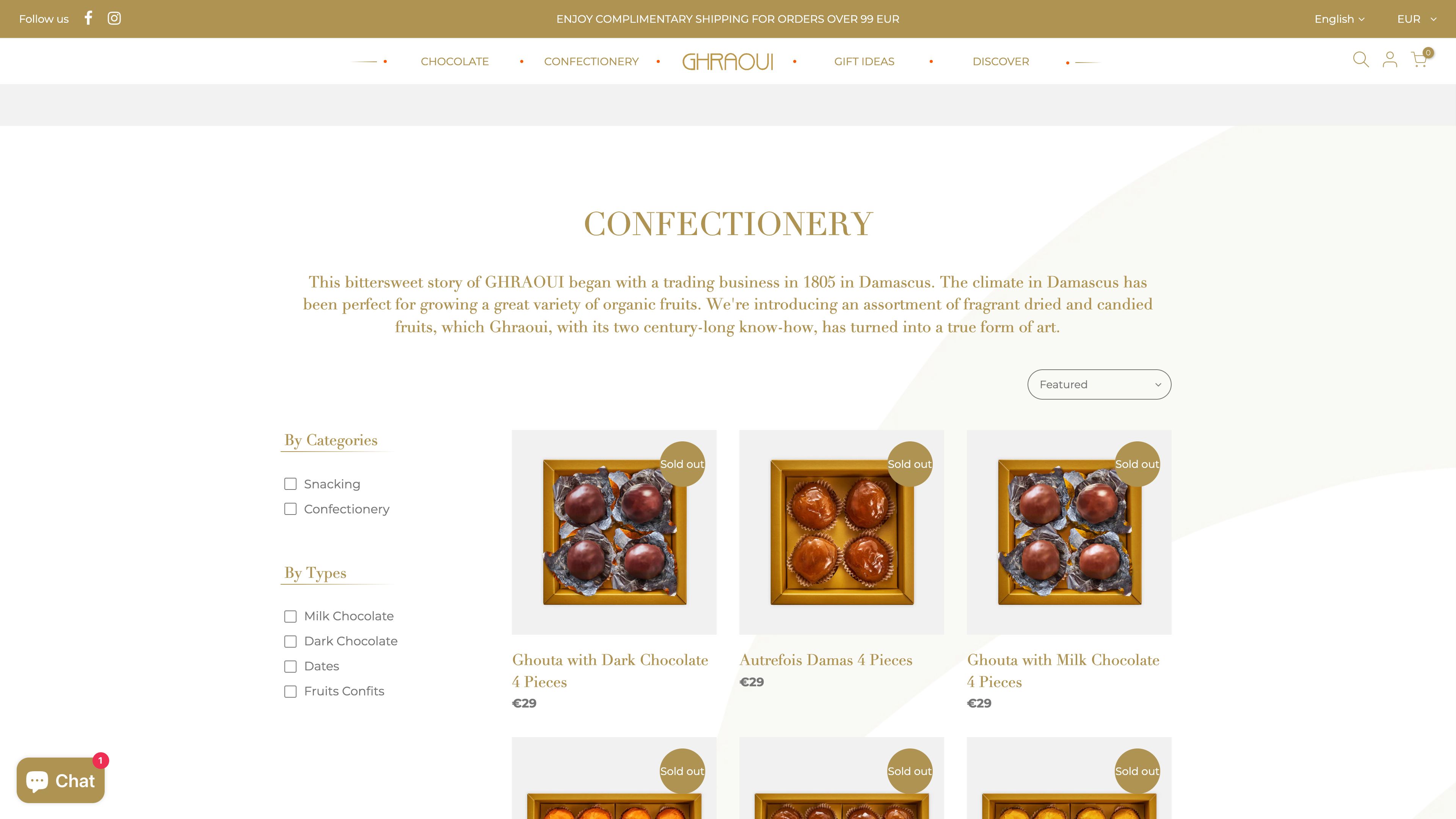 Ghraoui Shopify store building screenshot