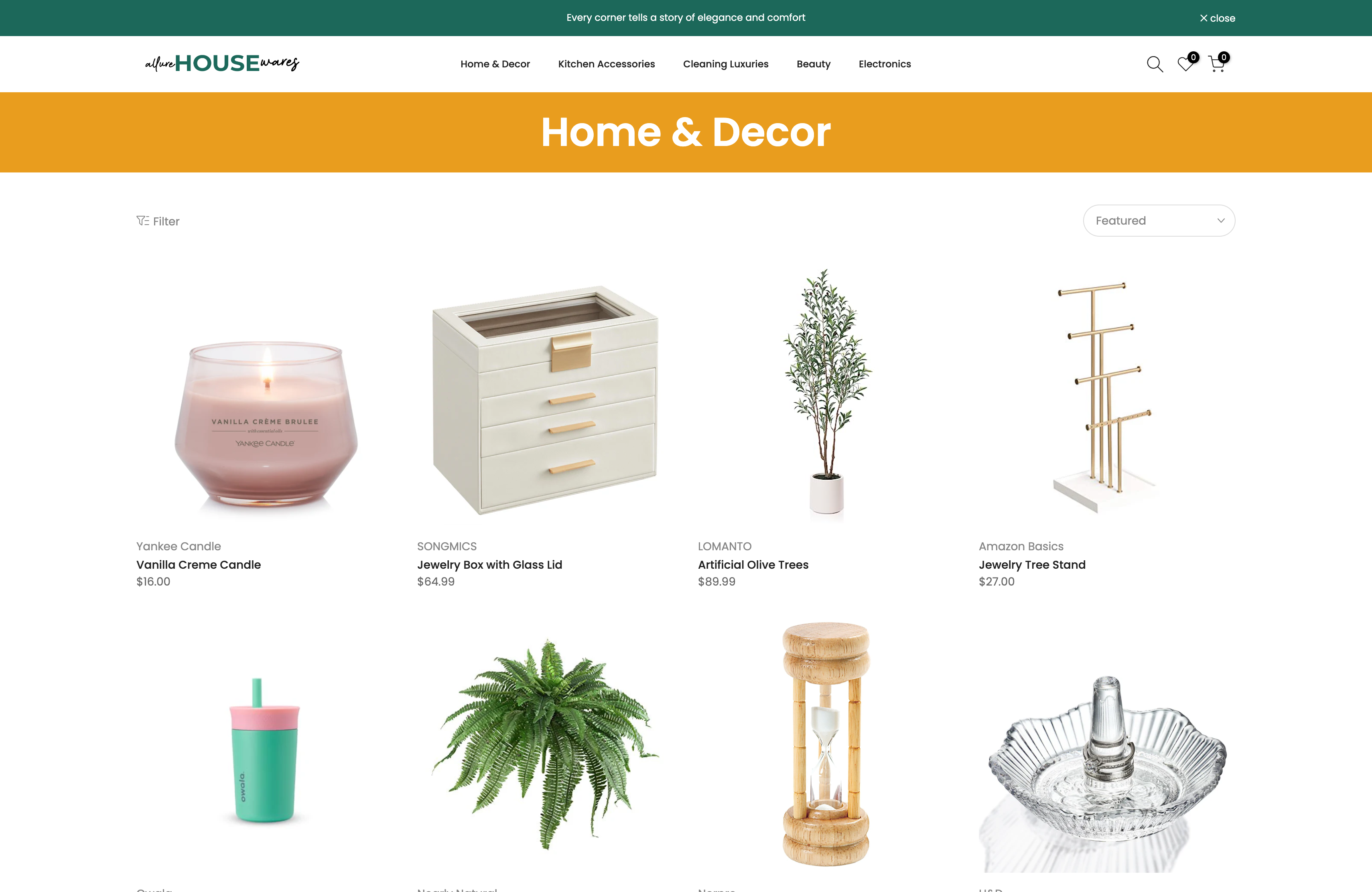 Customized Shopify Dropshipping Store for Allure Housewares