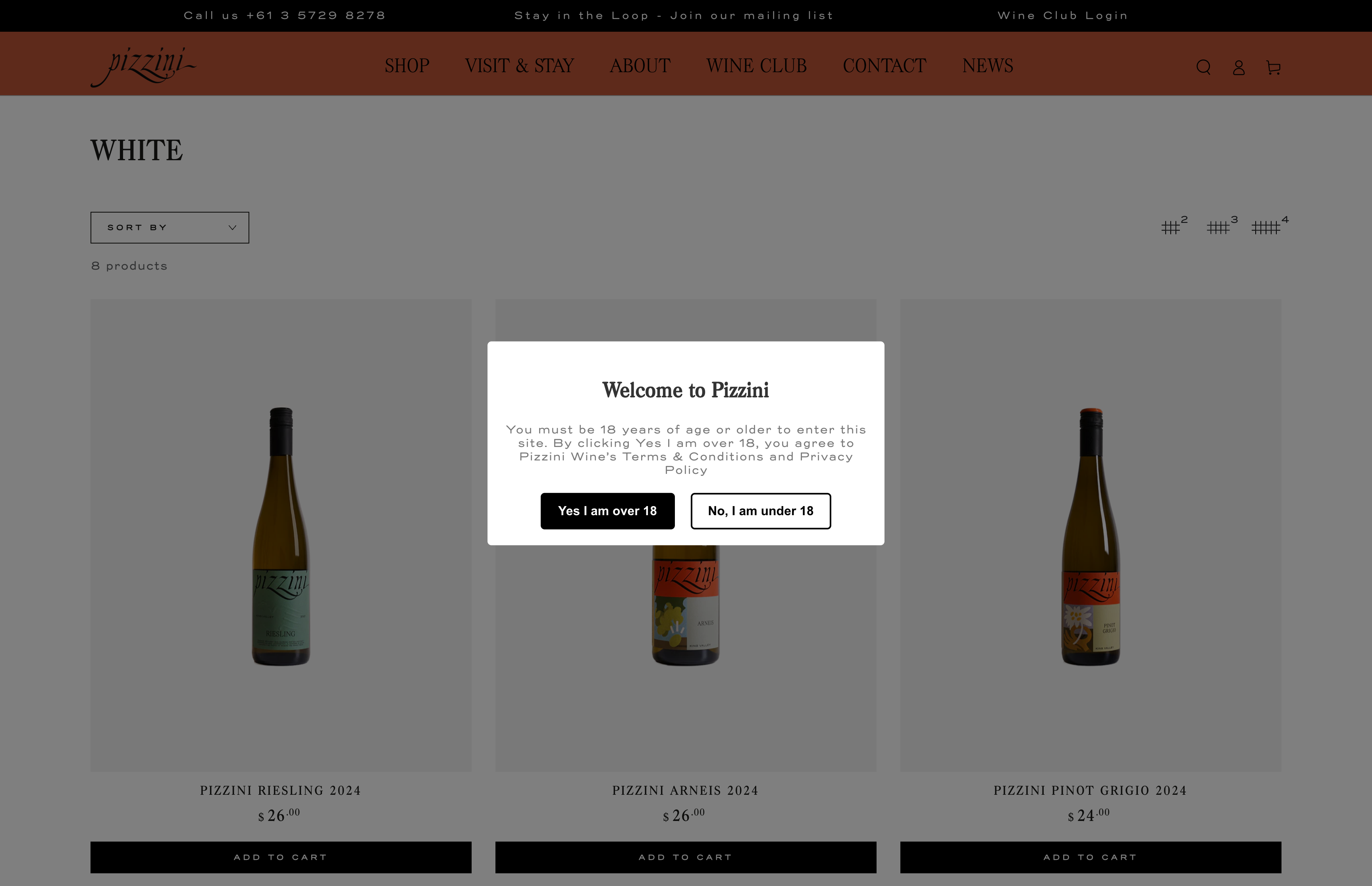 Pizzini Wines - Shopify Redesign and Theme Customisation  screenshot 2