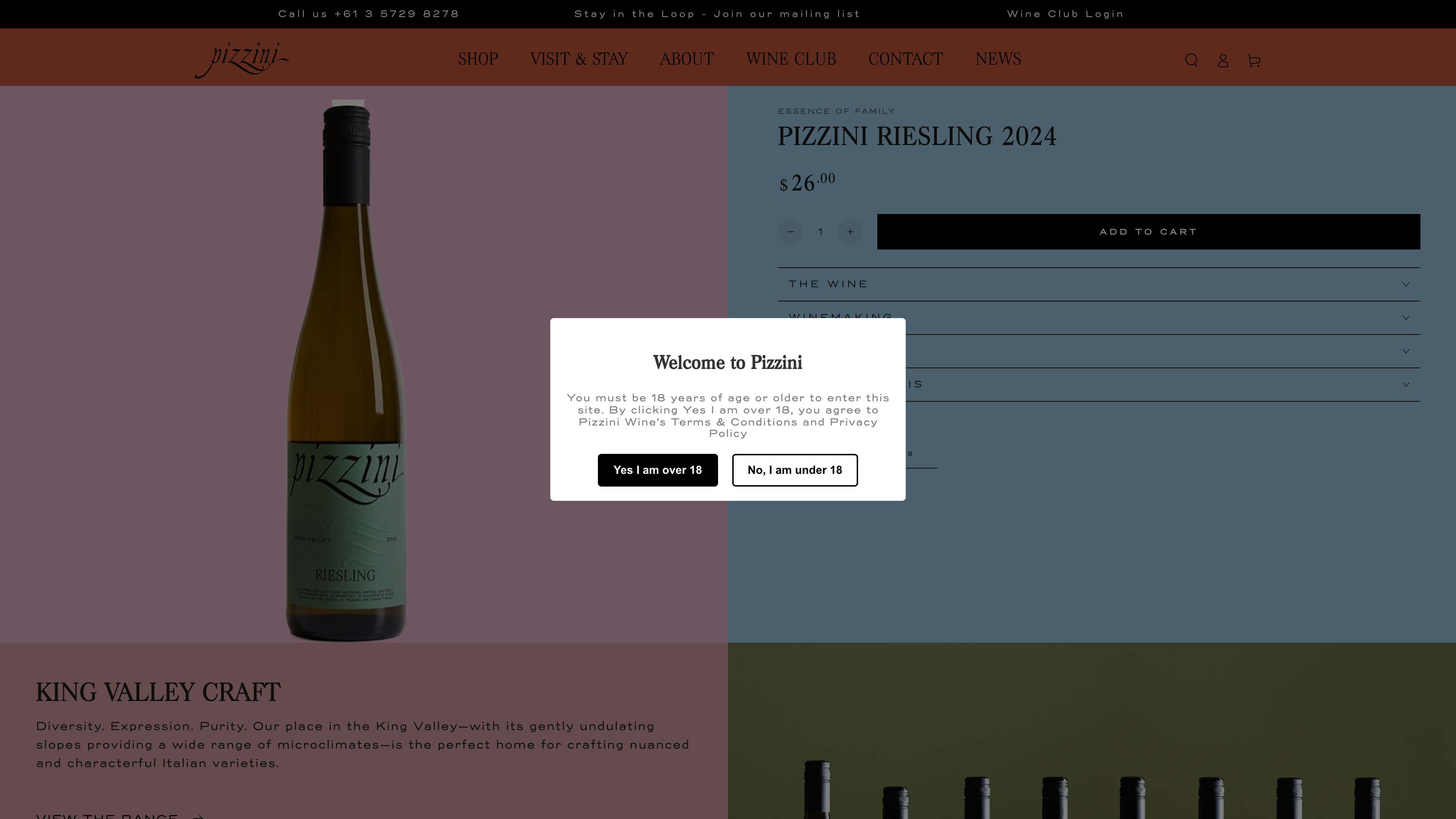 Pizzini Wines - Shopify Redesign and Theme Customisation  screenshot 4