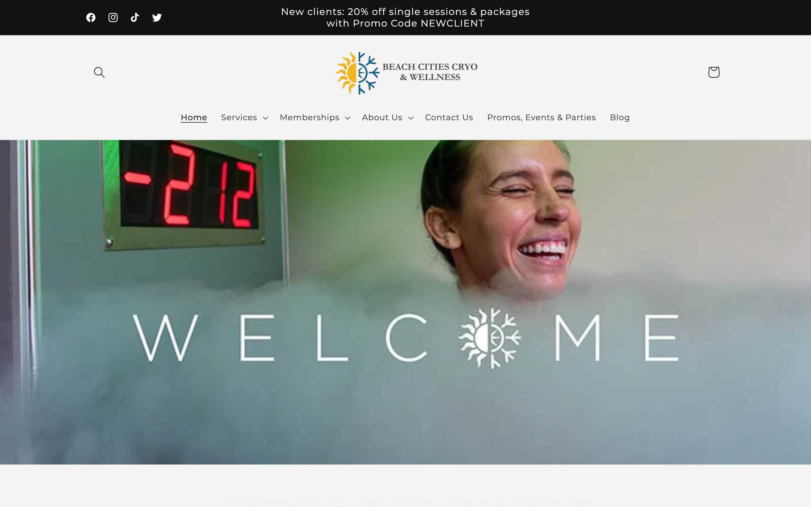 Website Redesign and Migration for Beach Cities Cryo & Wellness to Shopify