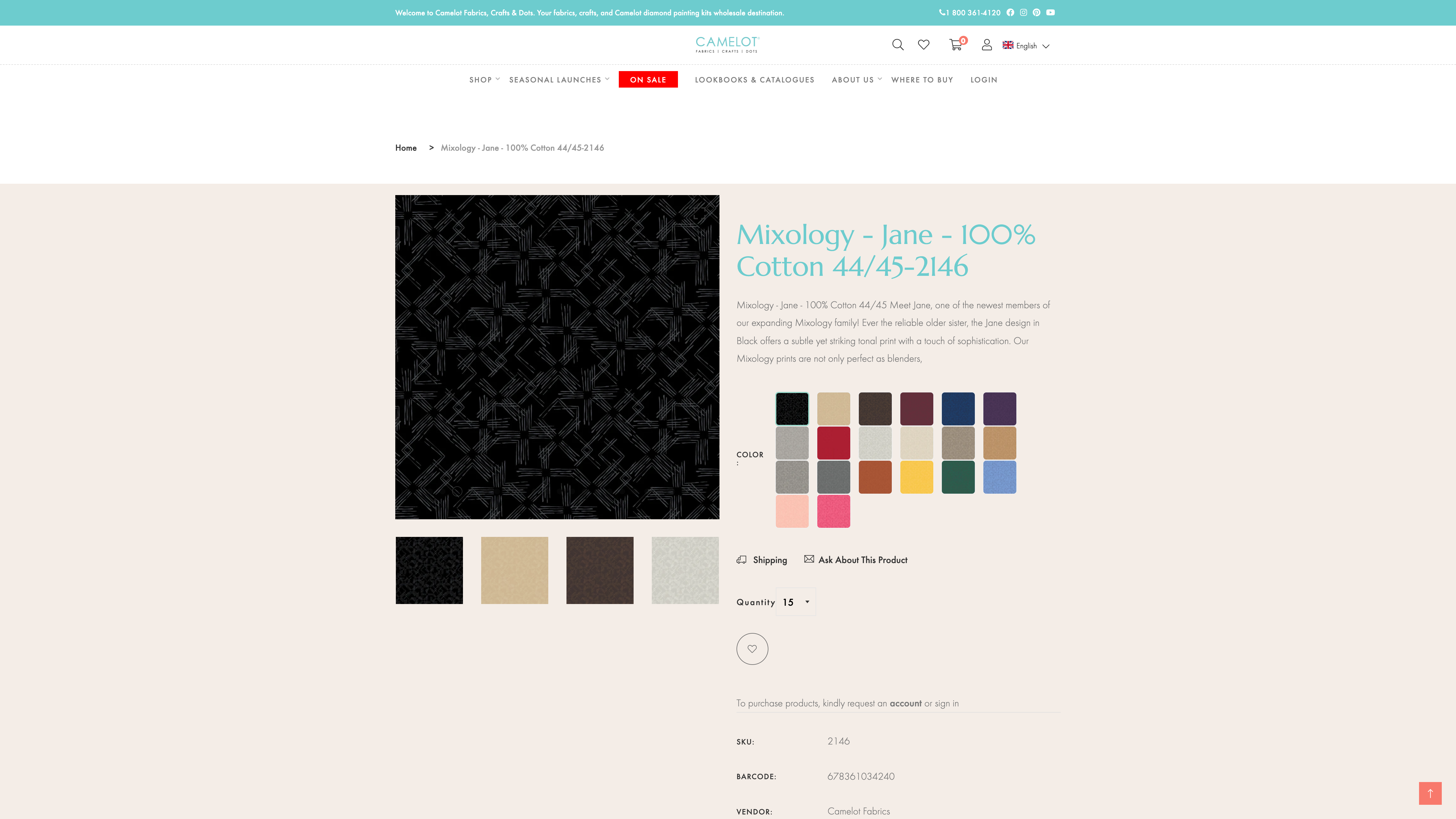 Camelot Fabrics - Theme & Website Development screenshot 5