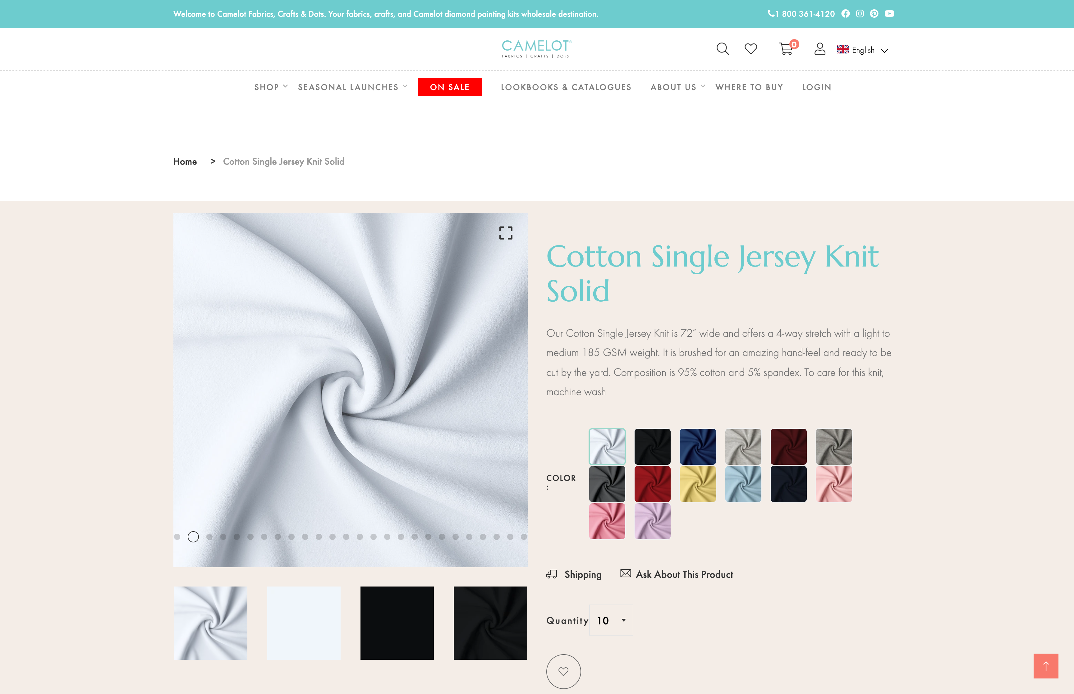 Camelot Fabrics - Theme & Website Development screenshot 4