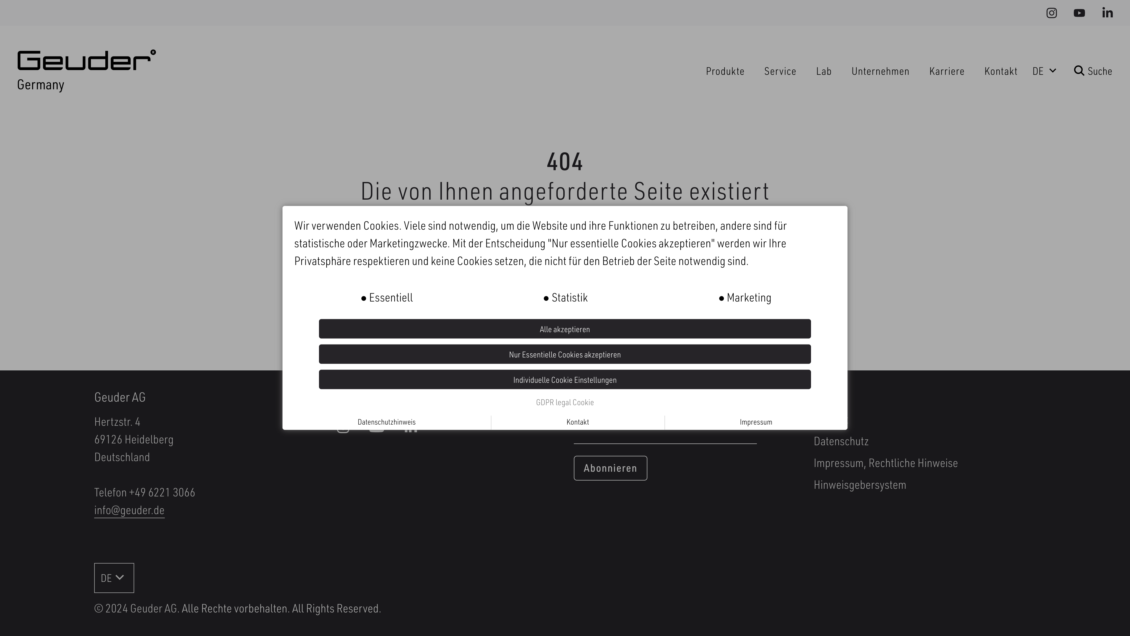 Schnelle Umsetzung von Shopify als B2B Portfolio Website – geuder.de screenshot 2