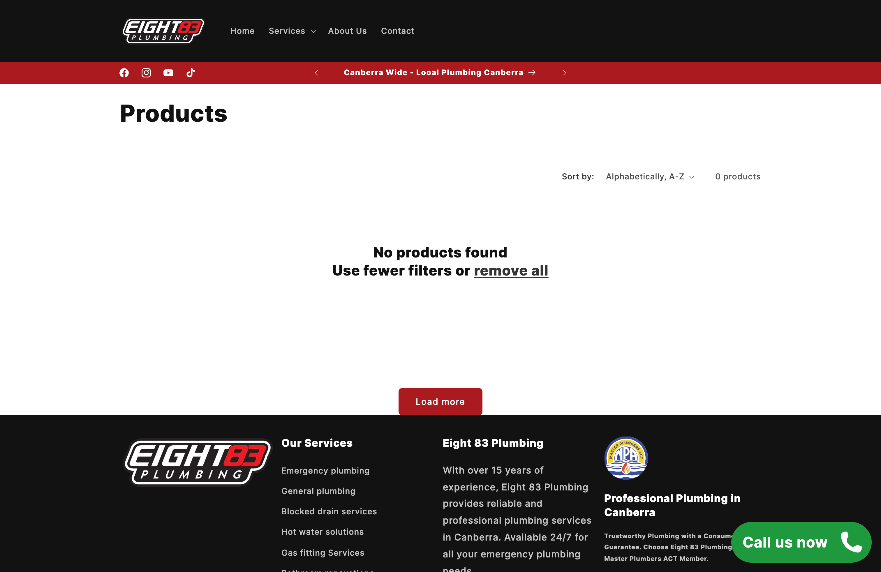 Dynamic Website Design for Eight 83 Plumbing