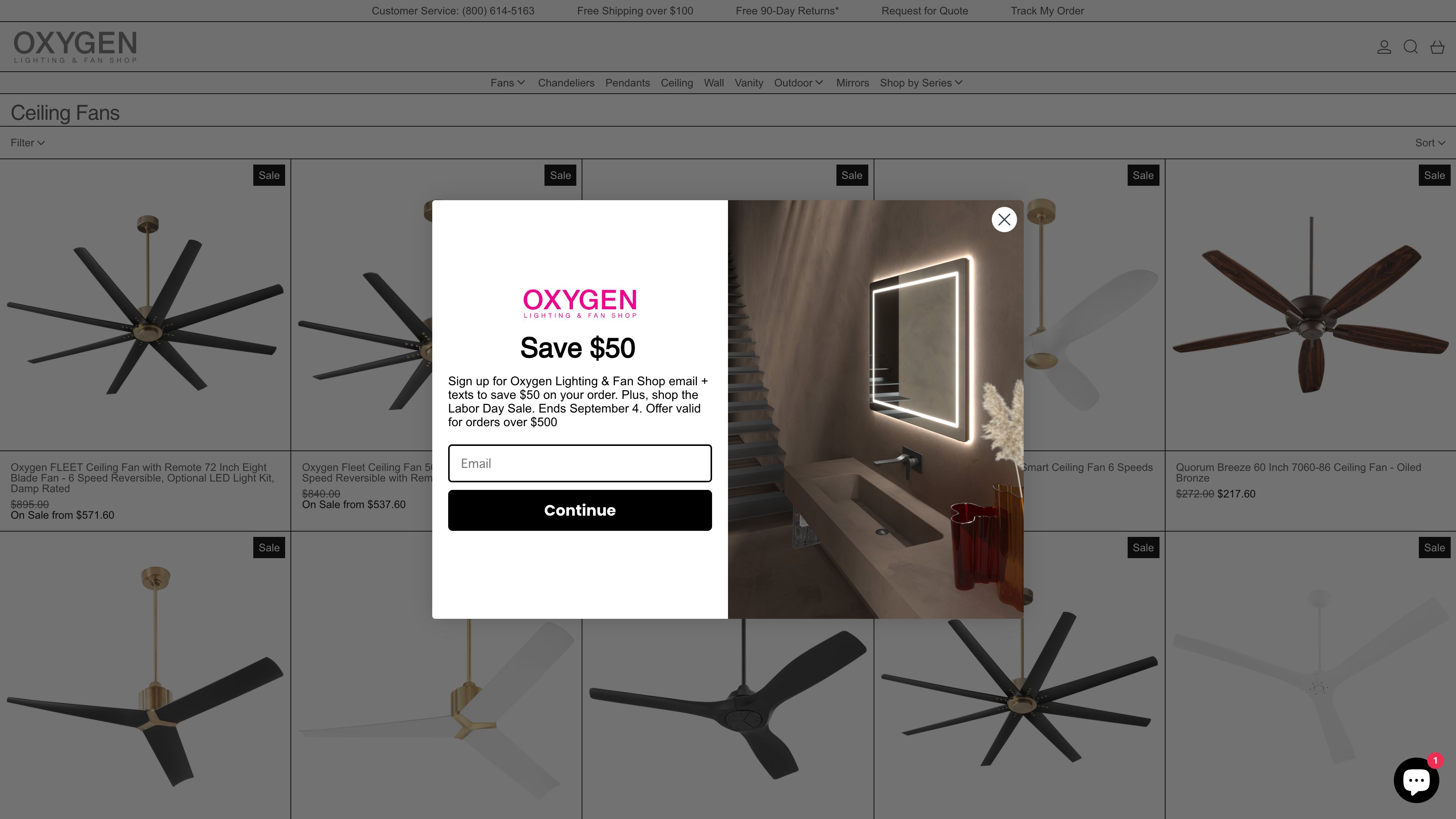 Oxygen Lighting & Fan Shop screenshot 2