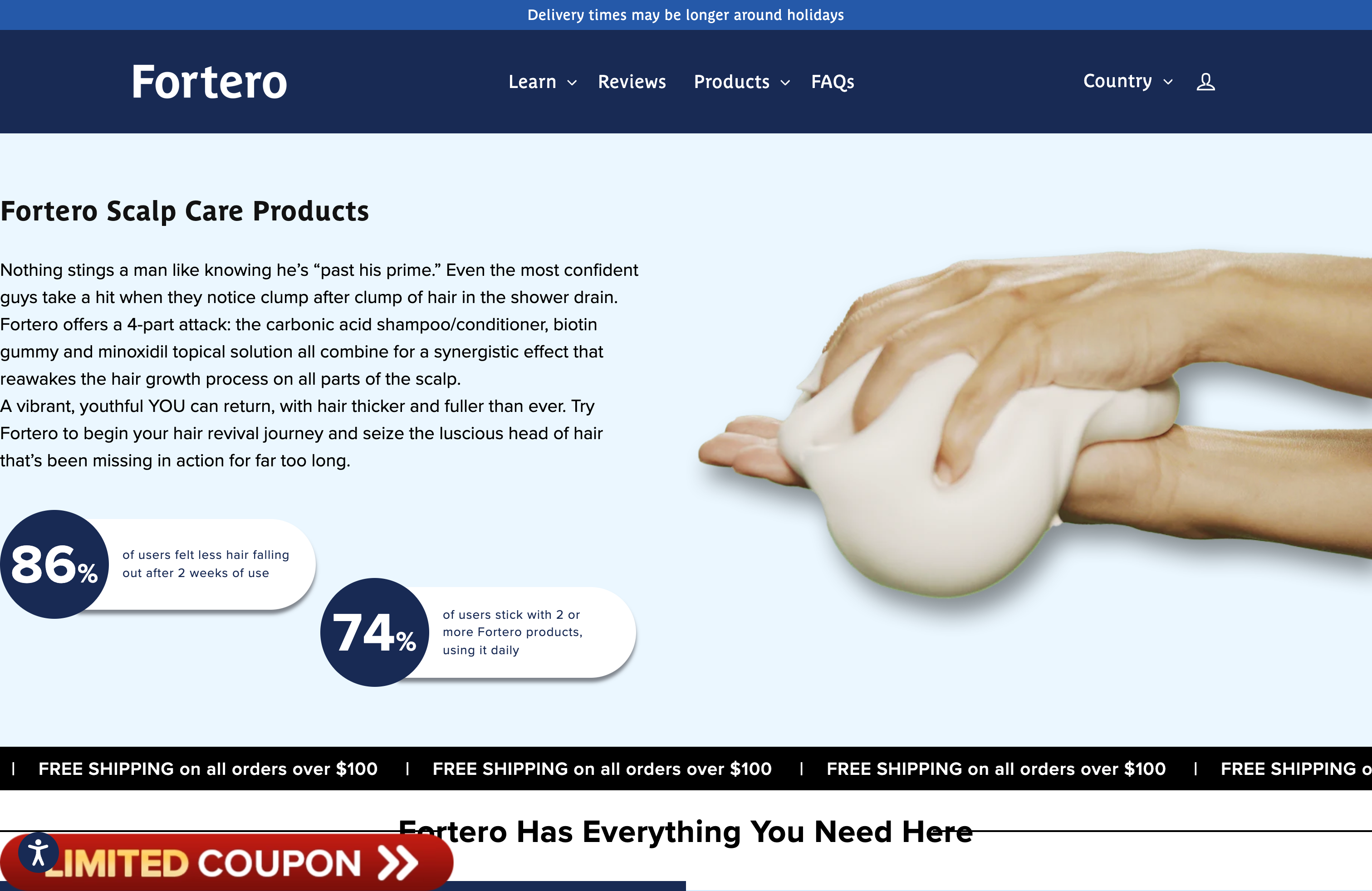 Haircare brand with shopify plus : Fortero screenshot 3
