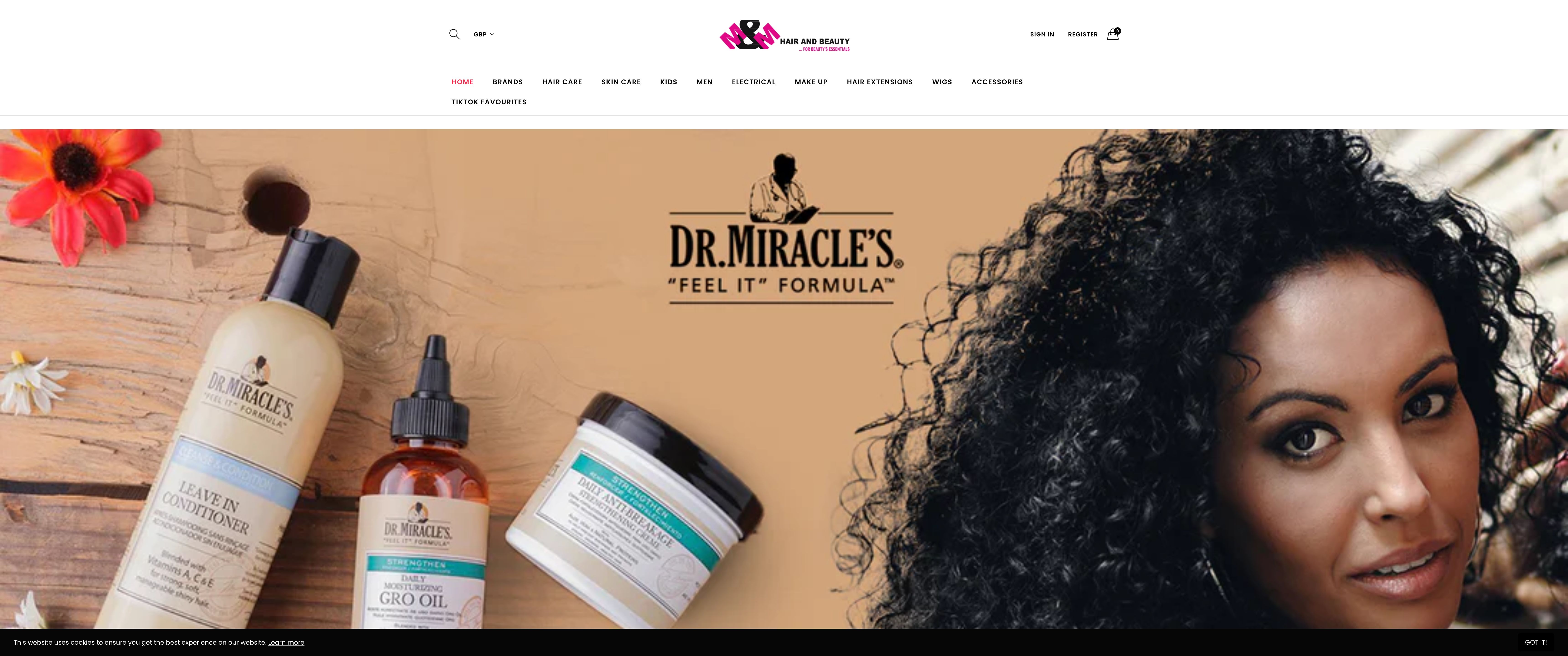 MNMhairandbeauty online cosmetic company with retails outlet in London screenshot 6