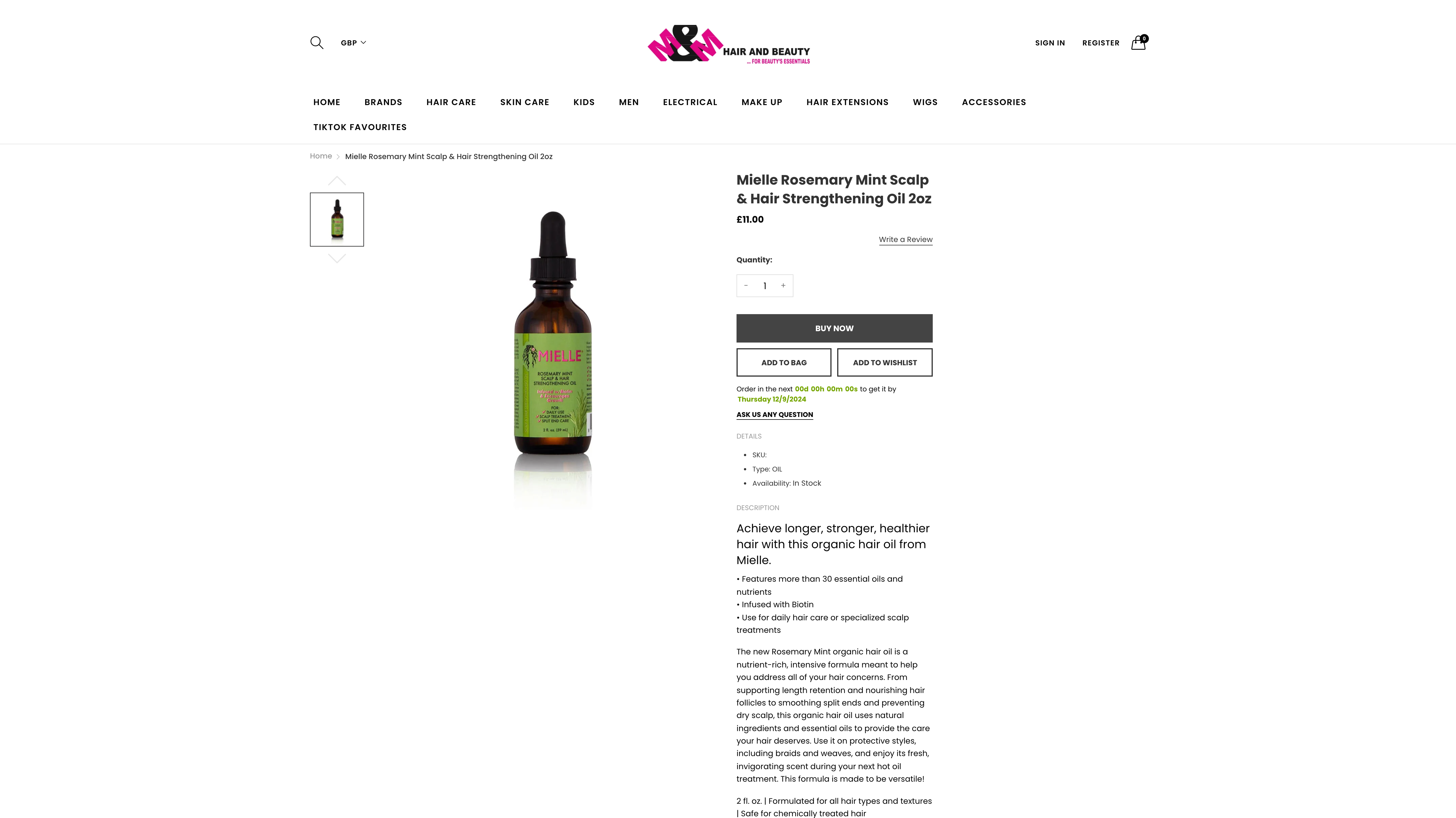 MNMhairandbeauty online cosmetic company with retails outlet in London screenshot 5