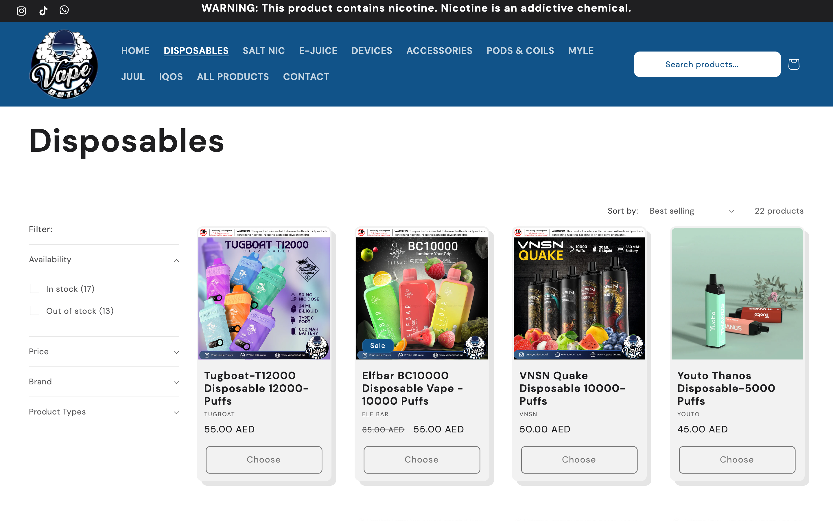 Development - For major Vape Outlet store in UAE screenshot