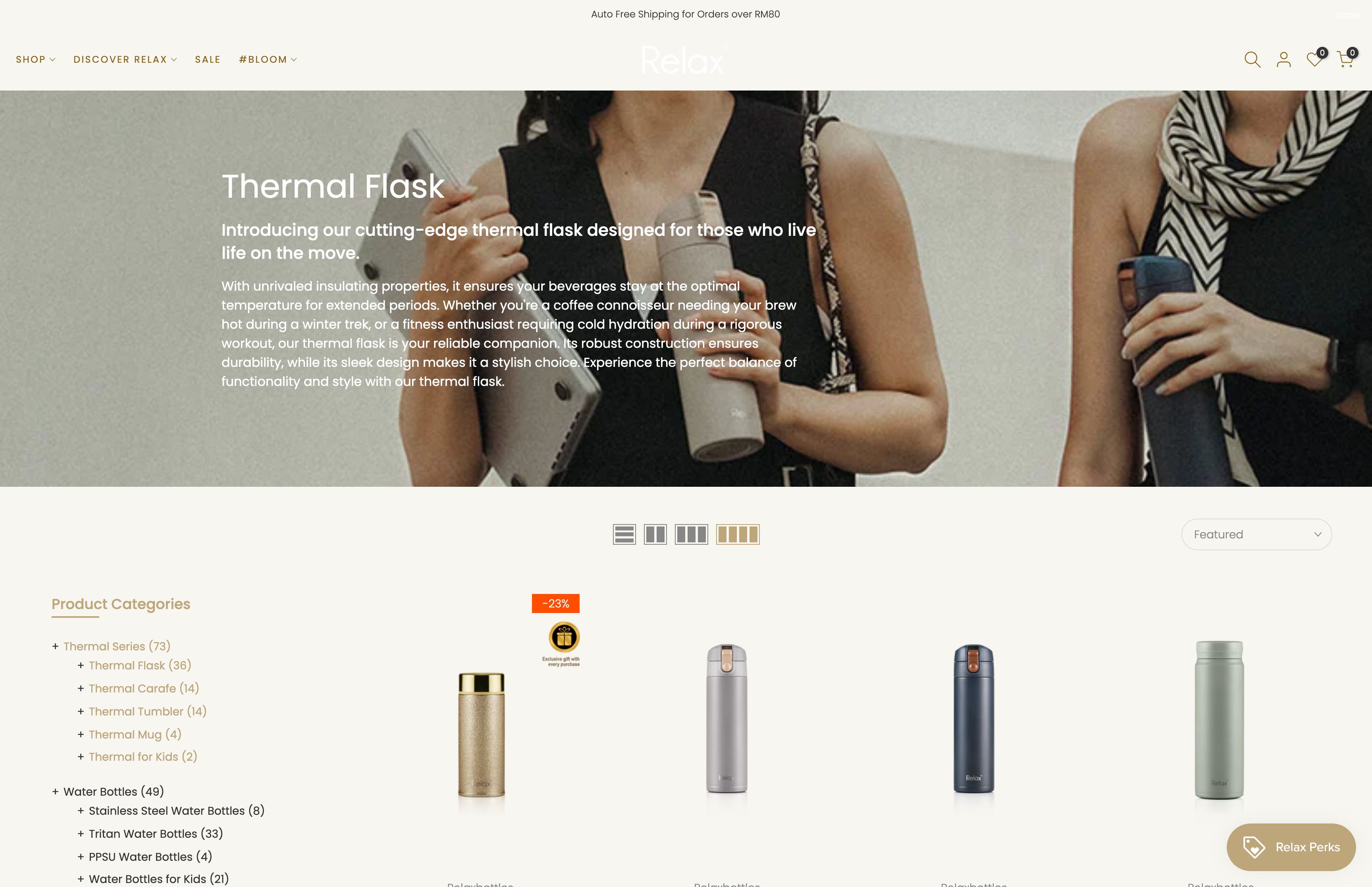Revamped Shopify Store Design for Relax Bottles