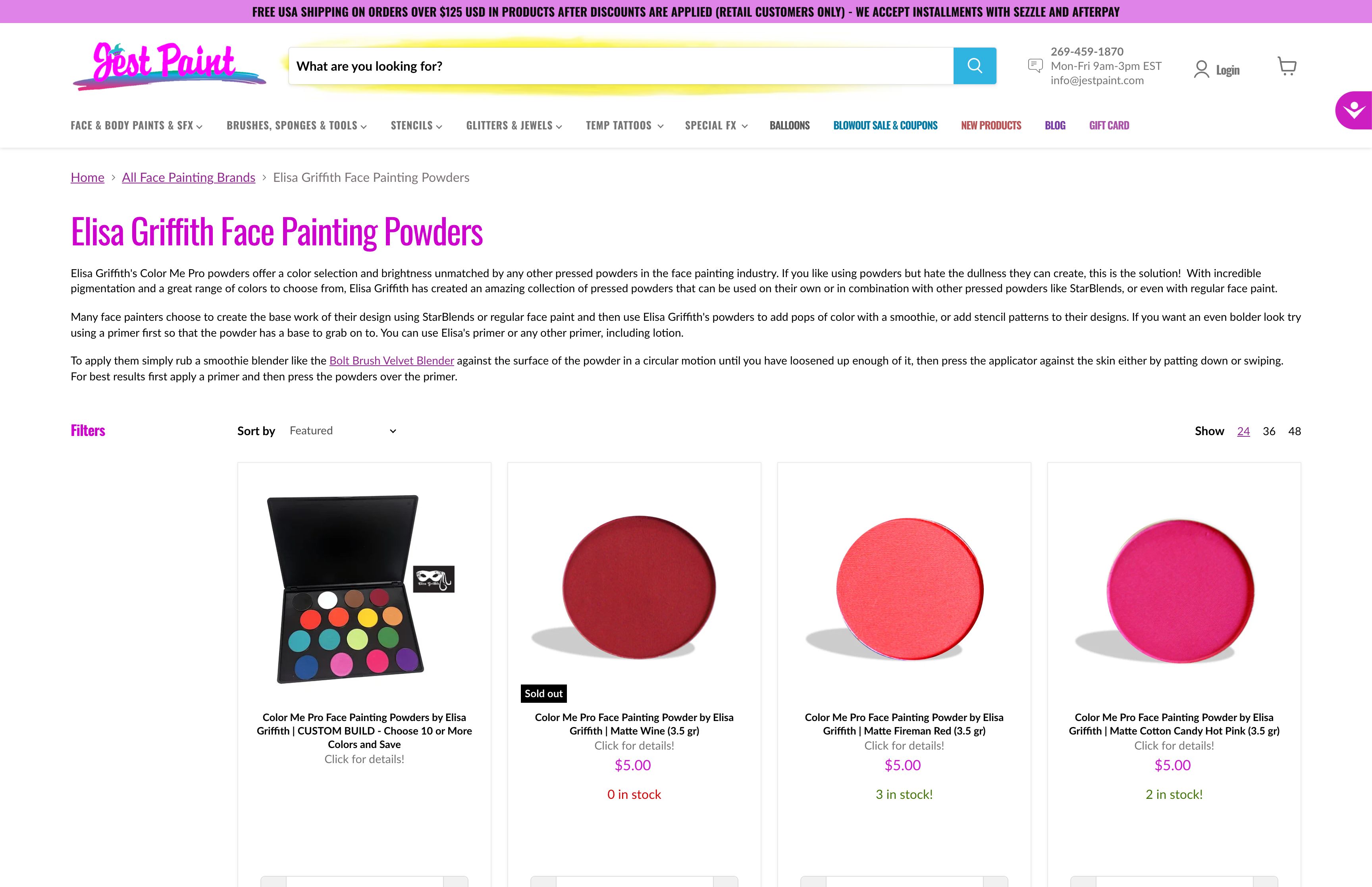 Custom Shopify store development for Jest Paint screenshot 2