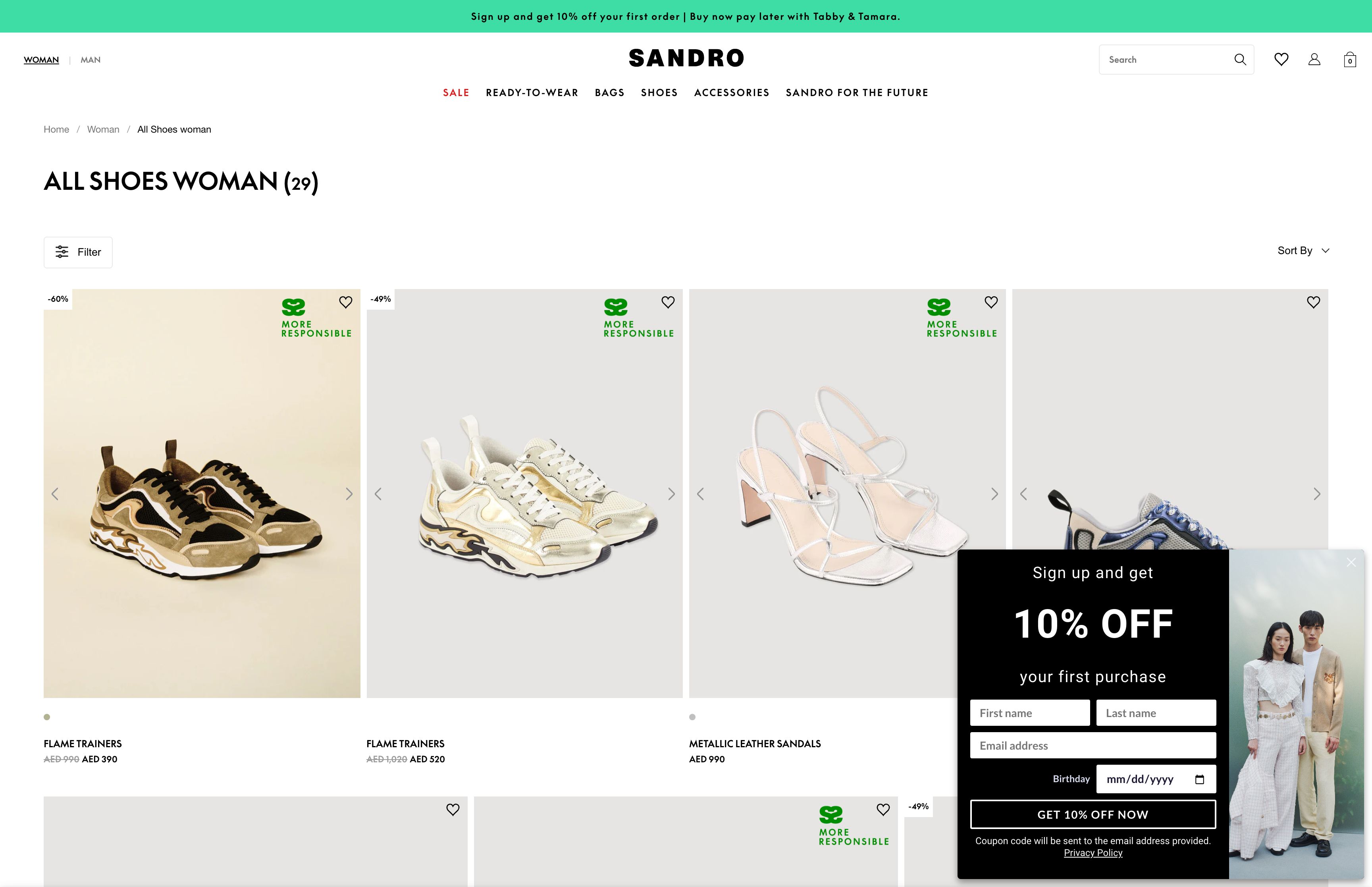 Sandro UAE screenshot