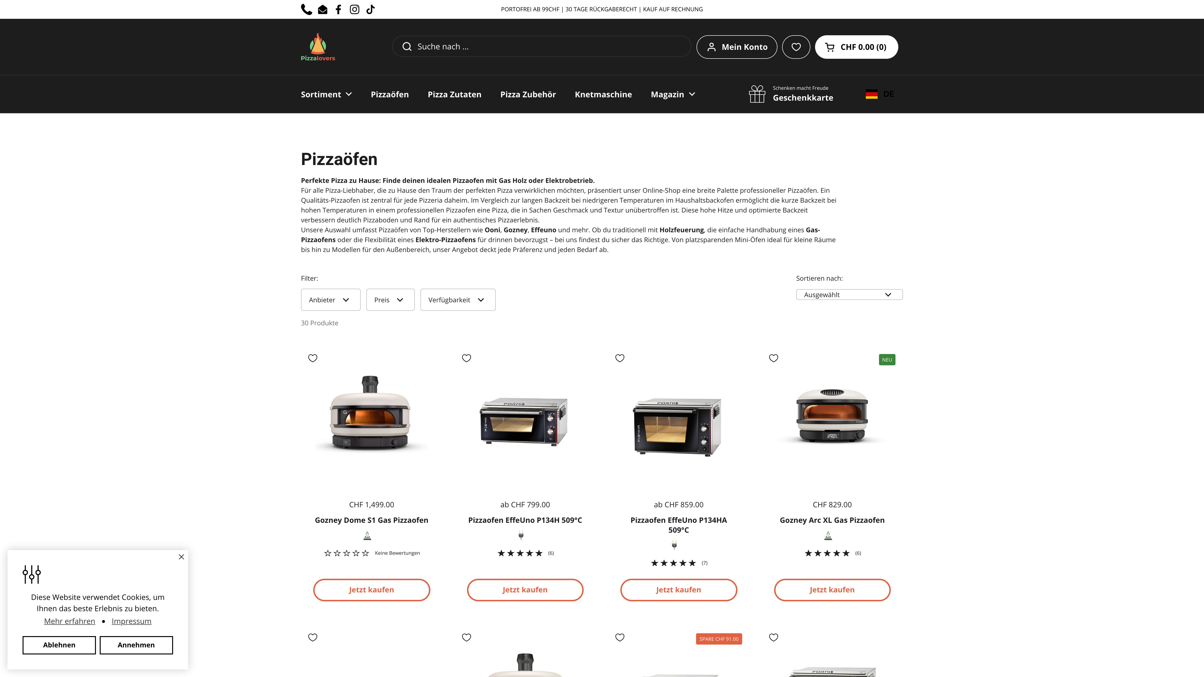 Pizzalovers.ch screenshot 4