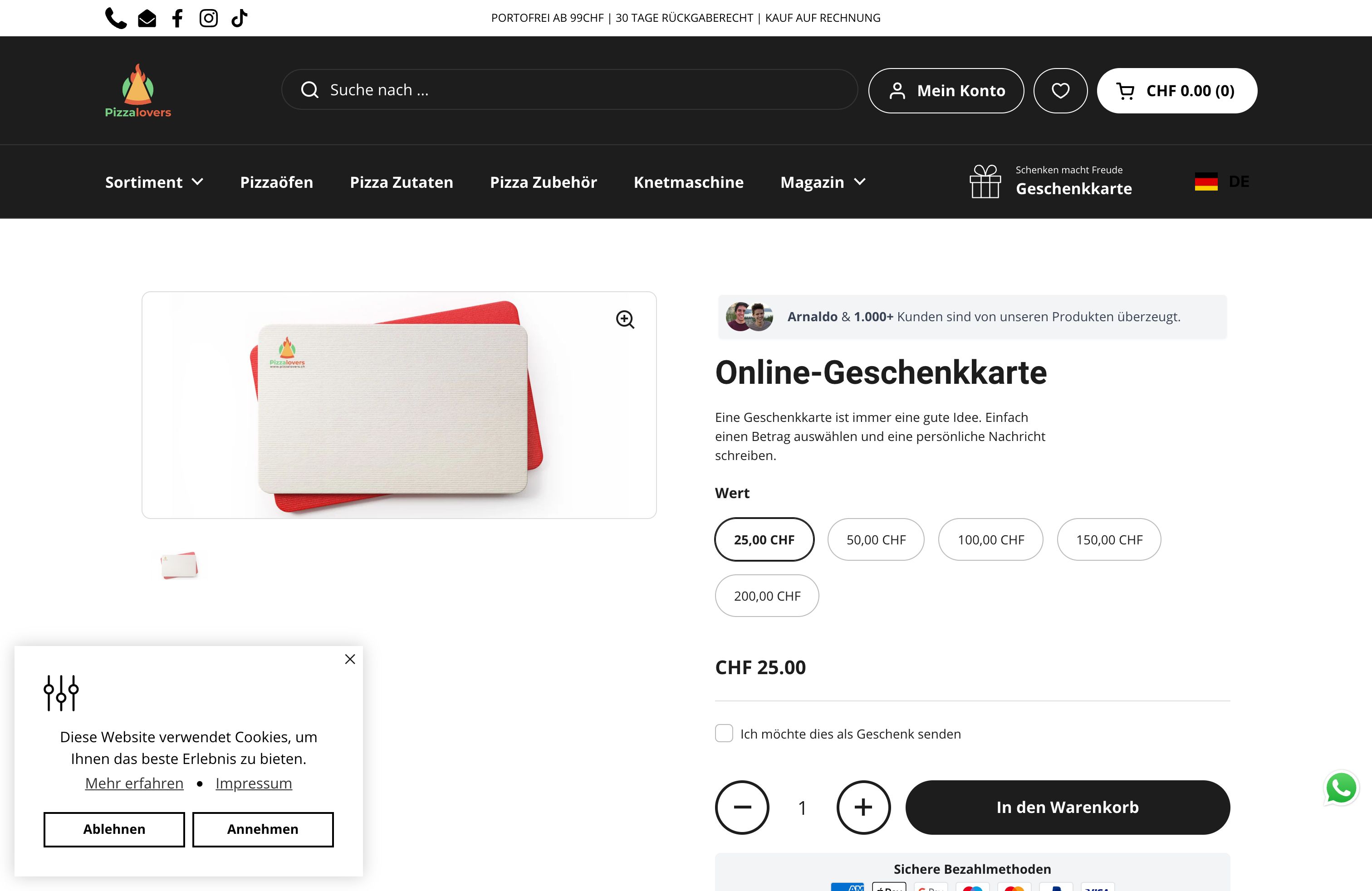 Pizzalovers.ch screenshot 3