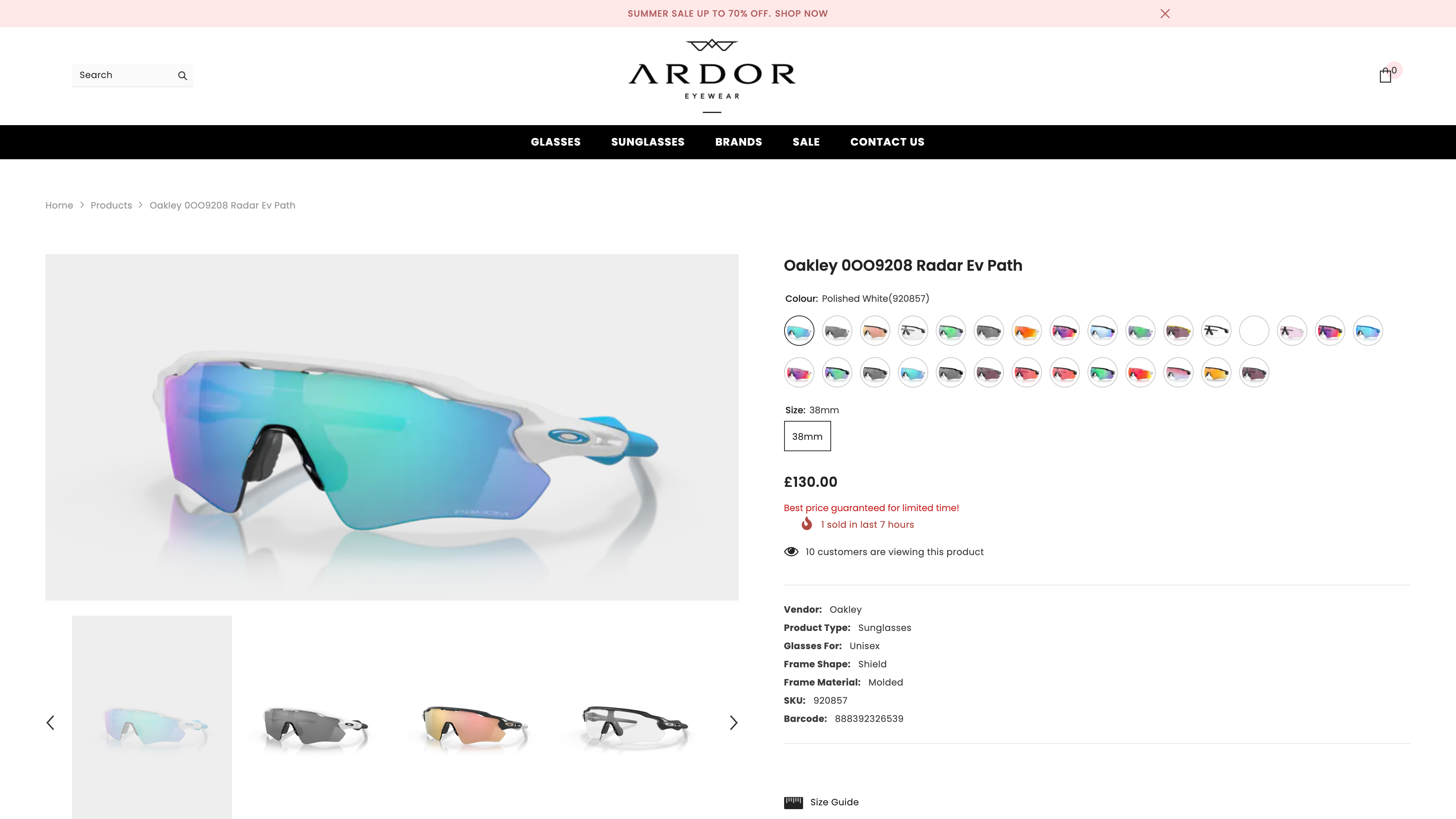 Ardor Eyewear: Shopify Store Design for Online Eyewear Company screenshot 2